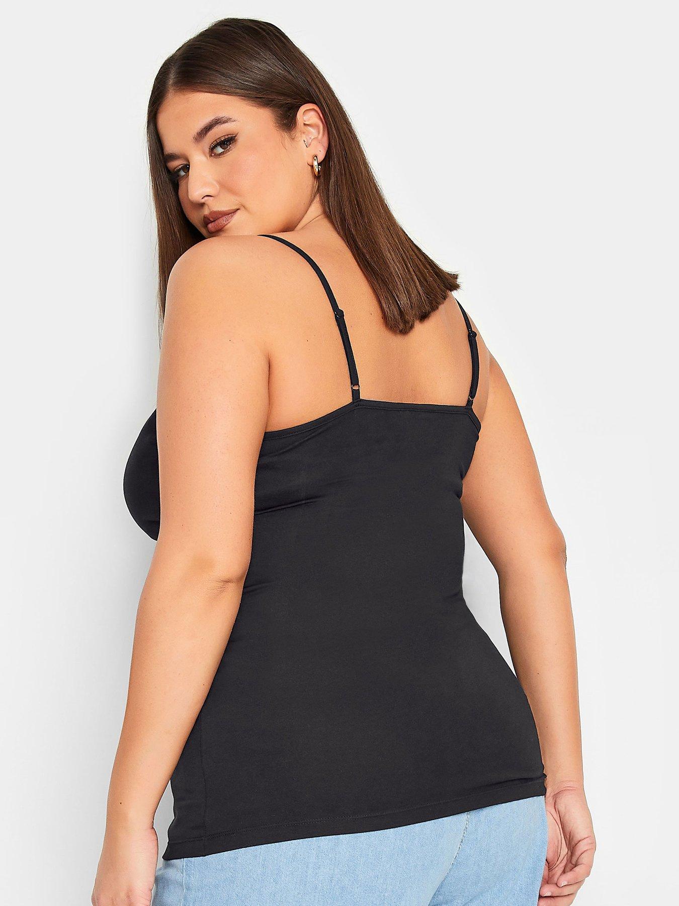  image of yours-curve-2-pack-cami-vests-black