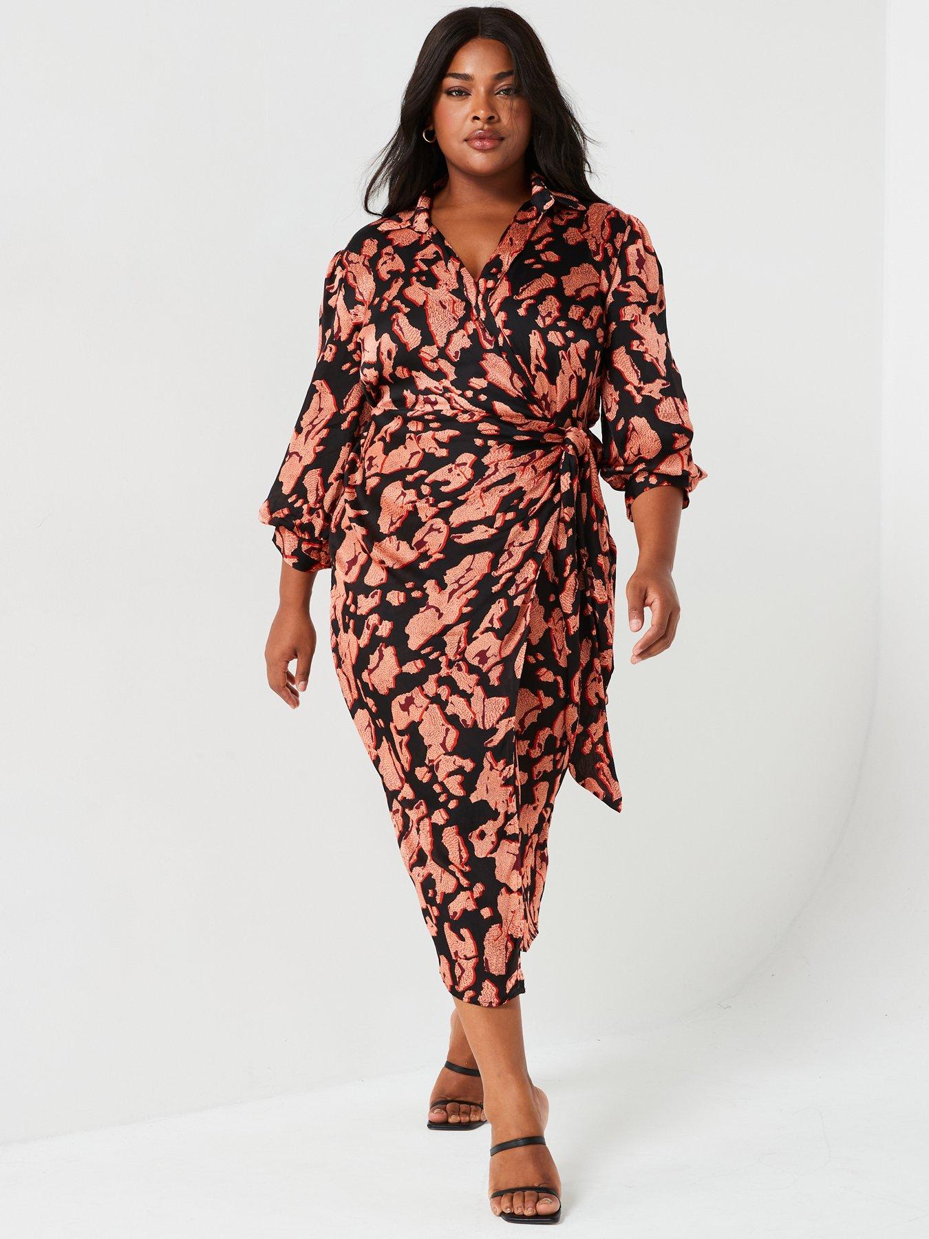 Printed Dress Black Midi Dress Curve Buy Vero Moda Curve Black