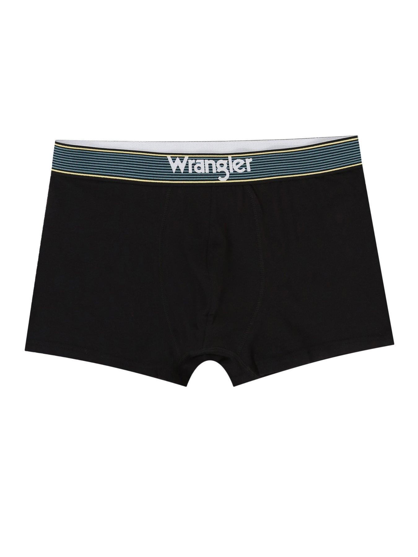 Image 3 of 3 of Wrangler 3-Pack Logo Stripe Waistband Trunks - Black