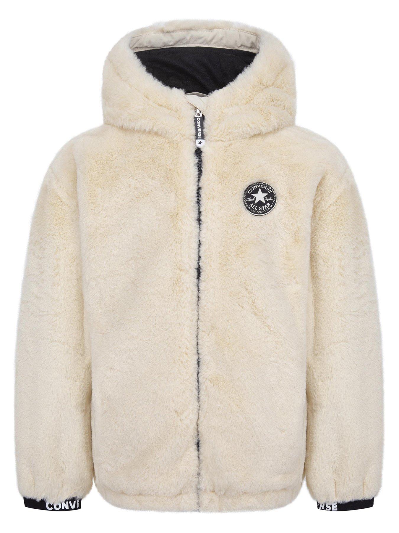 undefined Younger Girls Faux Fur Jacket - Off White