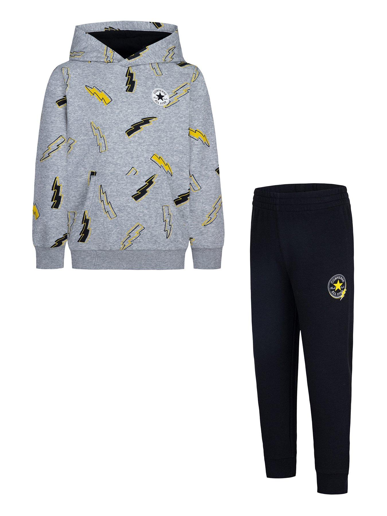 undefined Younger Boys Flash Forward Printed Hoodie and Joggers Set - Black
