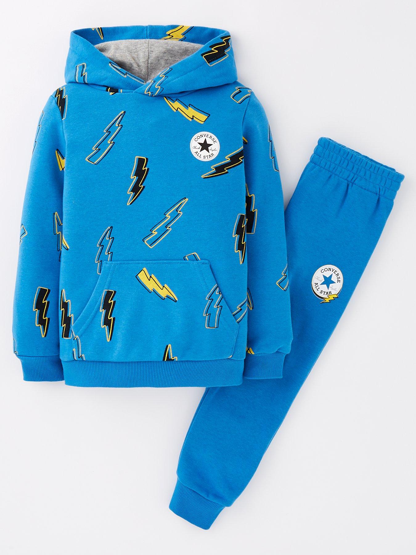 undefined Younger Boys Flash Forward Printed Hoodie and Joggers Set - Blue