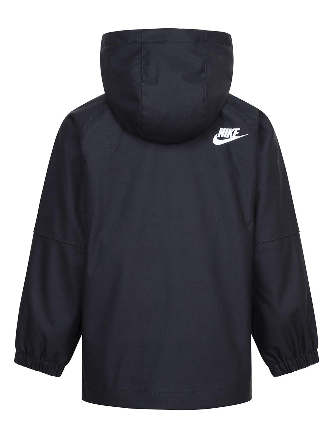 Nike black and white rain jacket 2025