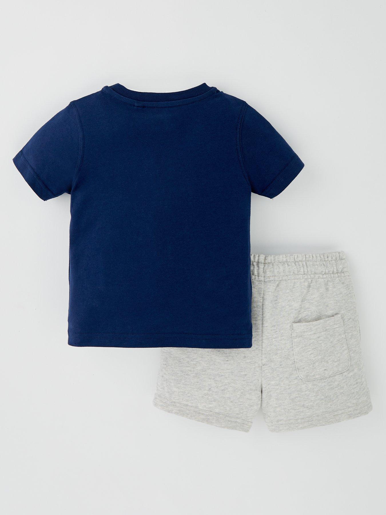  image of new-balance-infants-jersey-tee-and-french-terry-short-set-navy