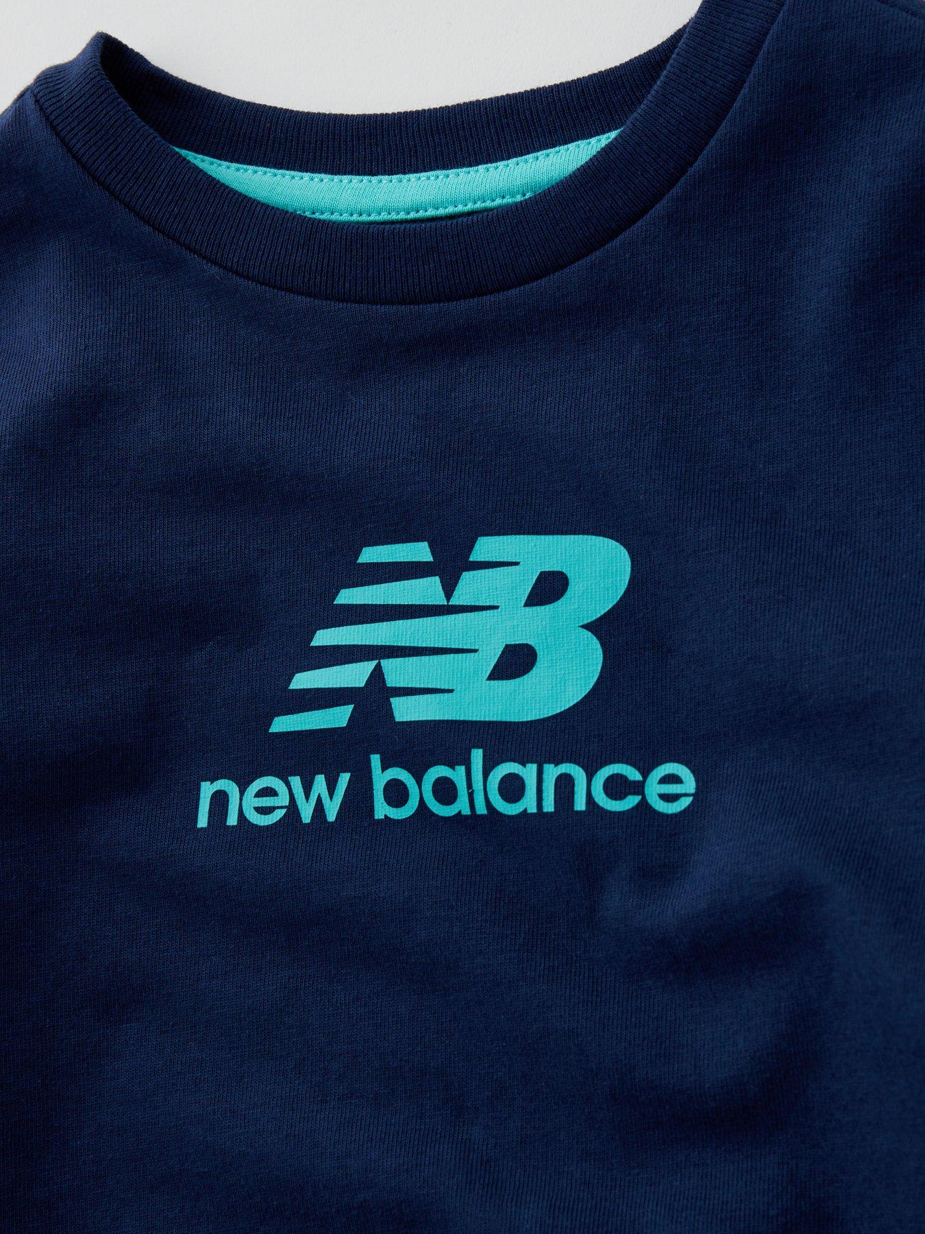  image of new-balance-infants-jersey-tee-and-french-terry-short-set-navy