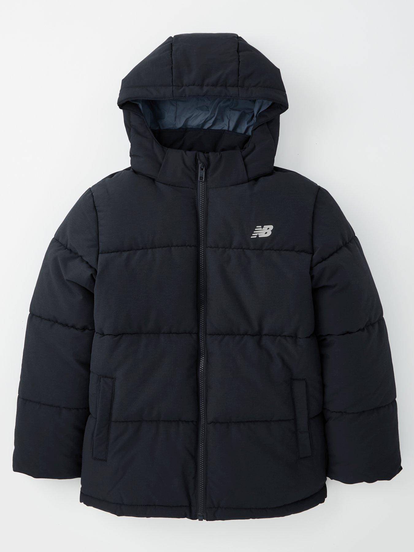 New Balance Junior Boys Wide Baffle Padded Coat Black Littlewoods