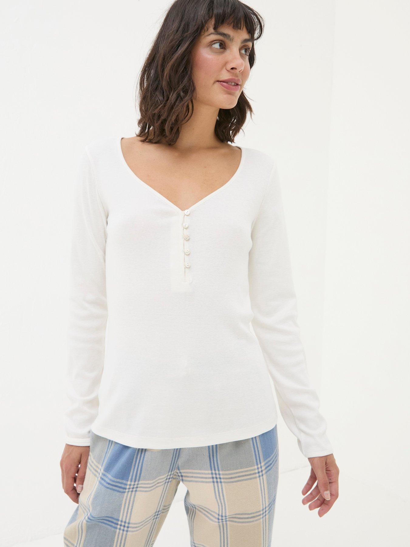 undefined Lila Henley Top - White