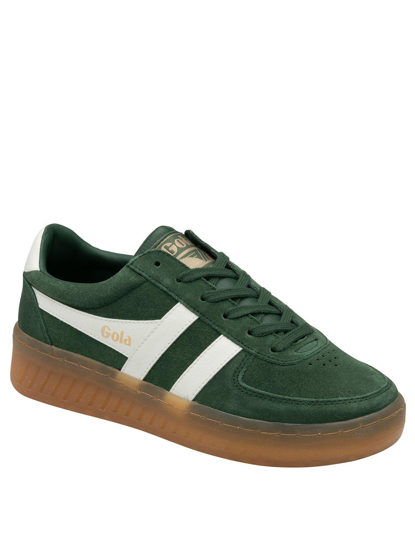  image of gola-womens-grandslam-suede-trainers-green