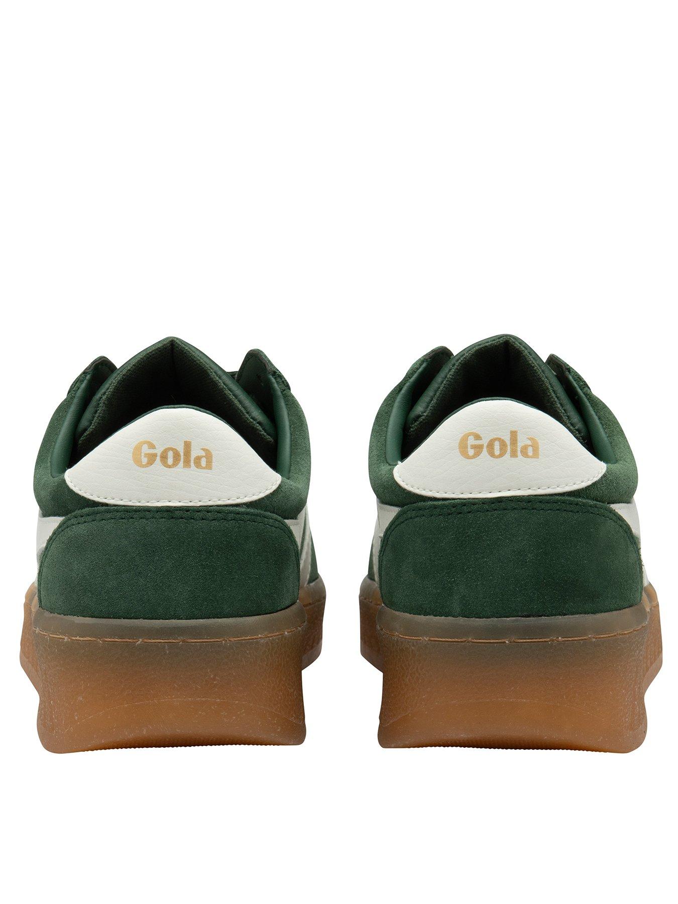  image of gola-womens-grandslam-suede-trainers-green