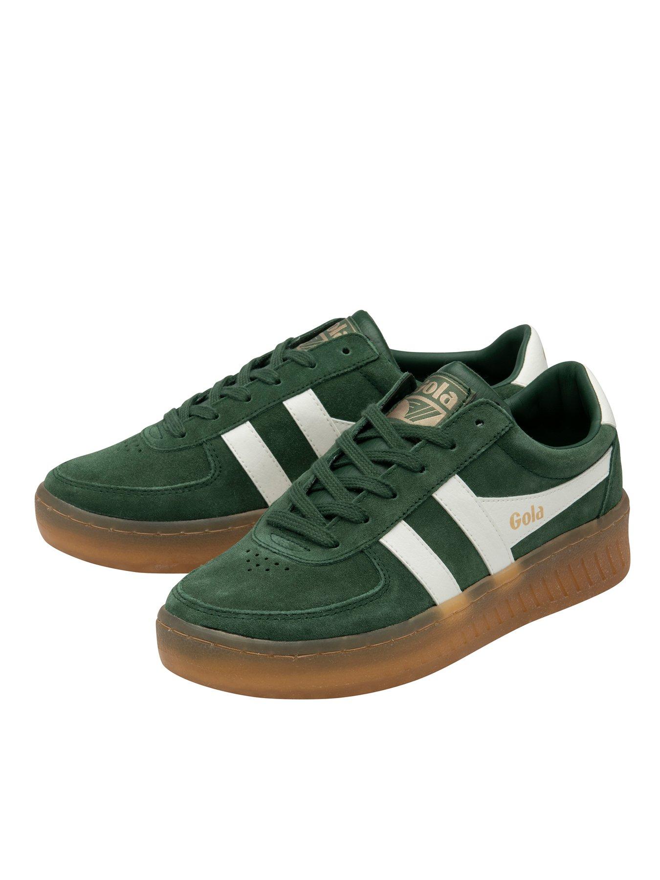  image of gola-womens-grandslam-suede-trainers-green