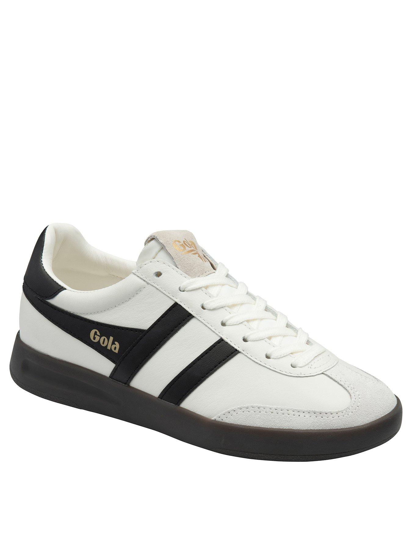  image of gola-womens-cyclone-leather-trainers-whiteblack