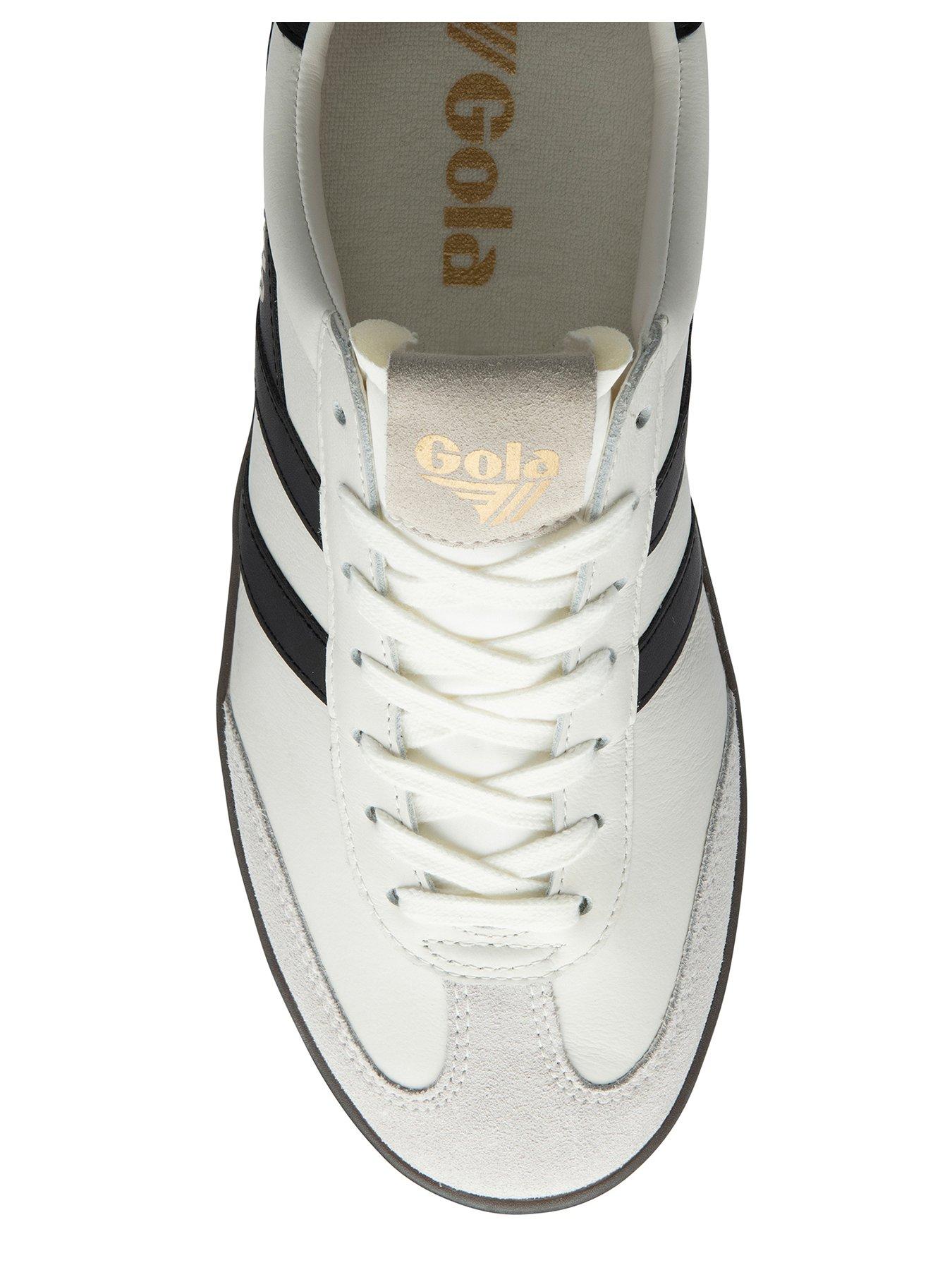  image of gola-womens-cyclone-leather-trainers-whiteblack