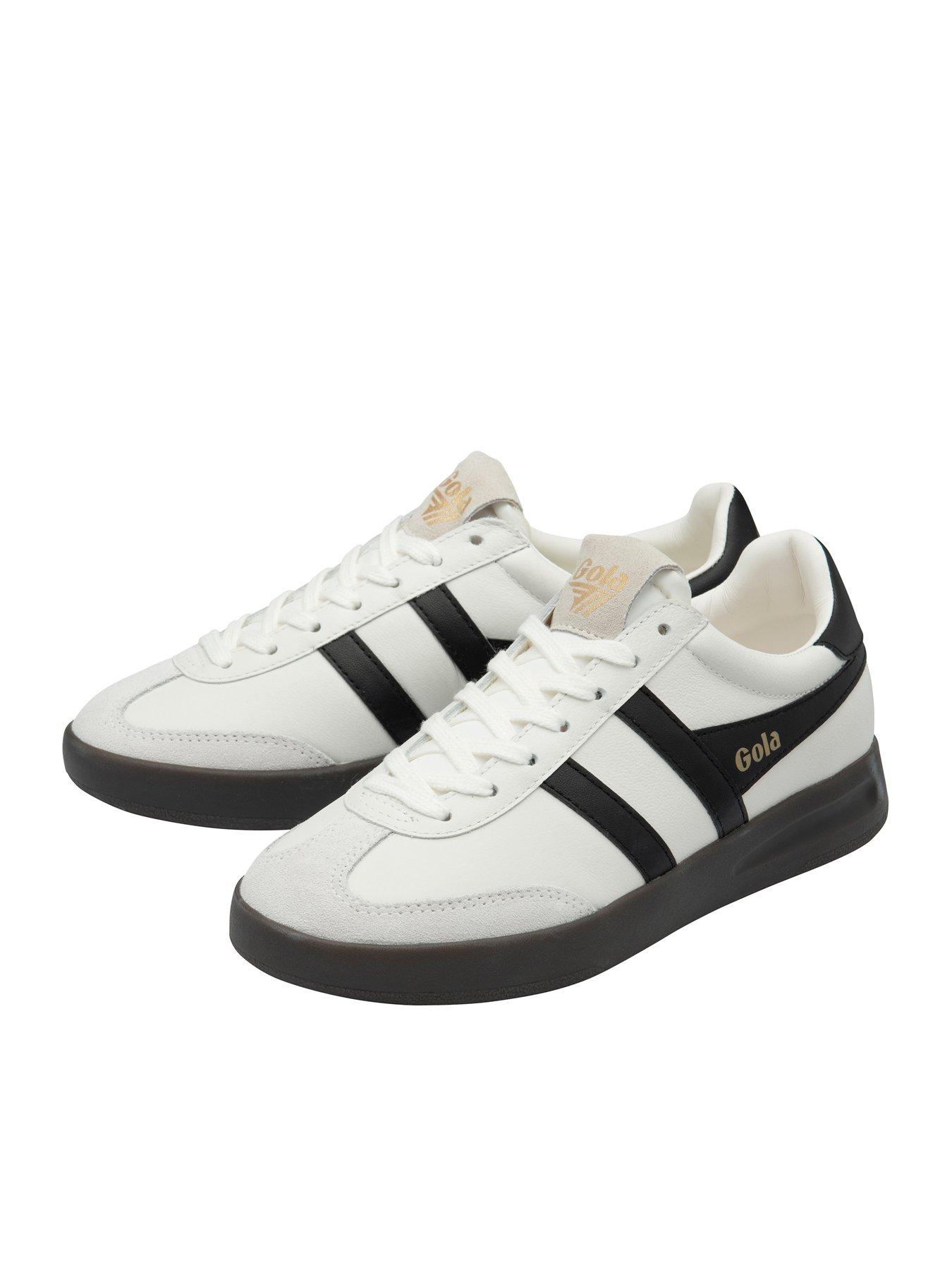  image of gola-womens-cyclone-leather-trainers-whiteblack