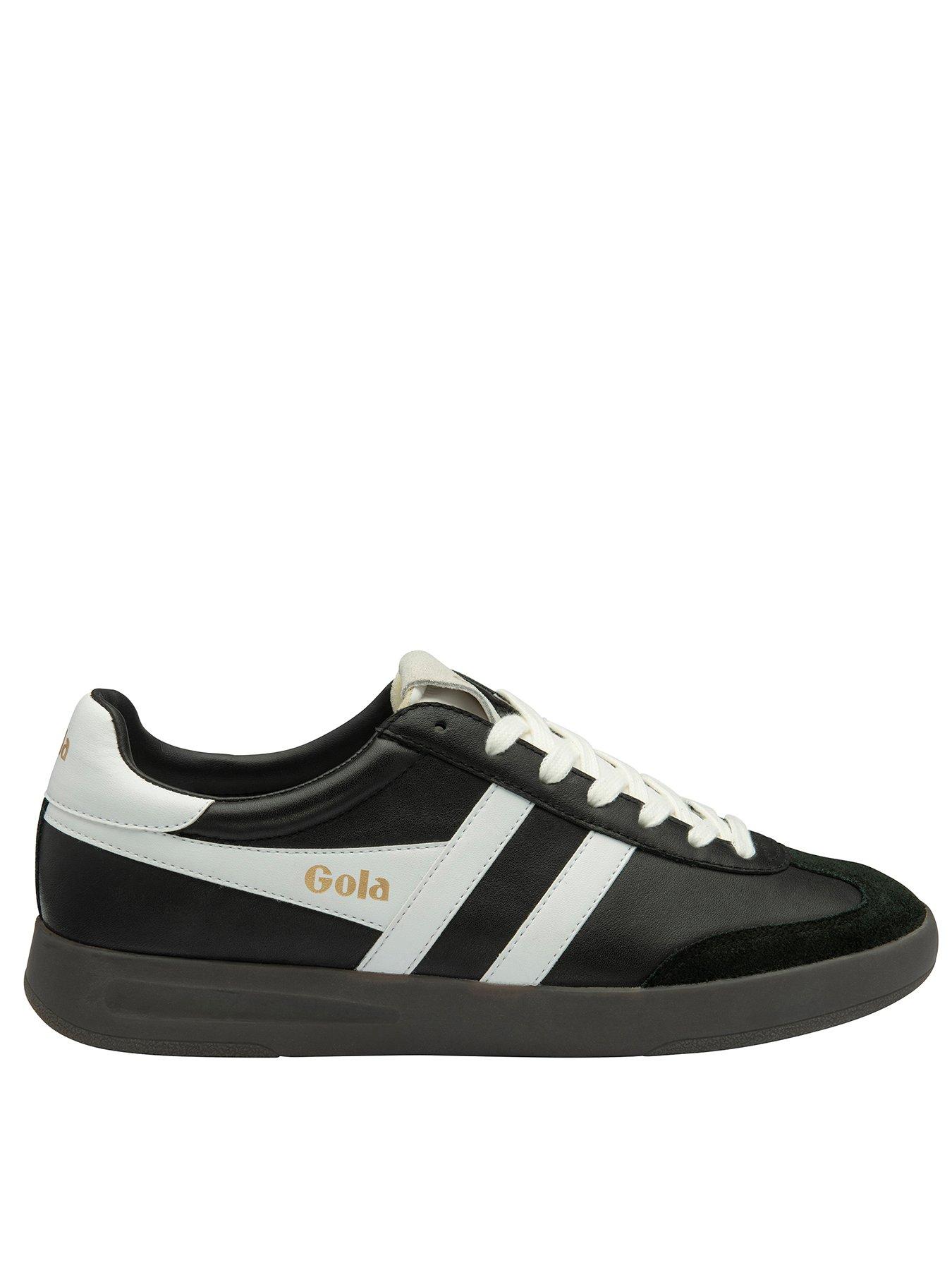 undefined Women's Cyclone Leather Trainers - Black/White