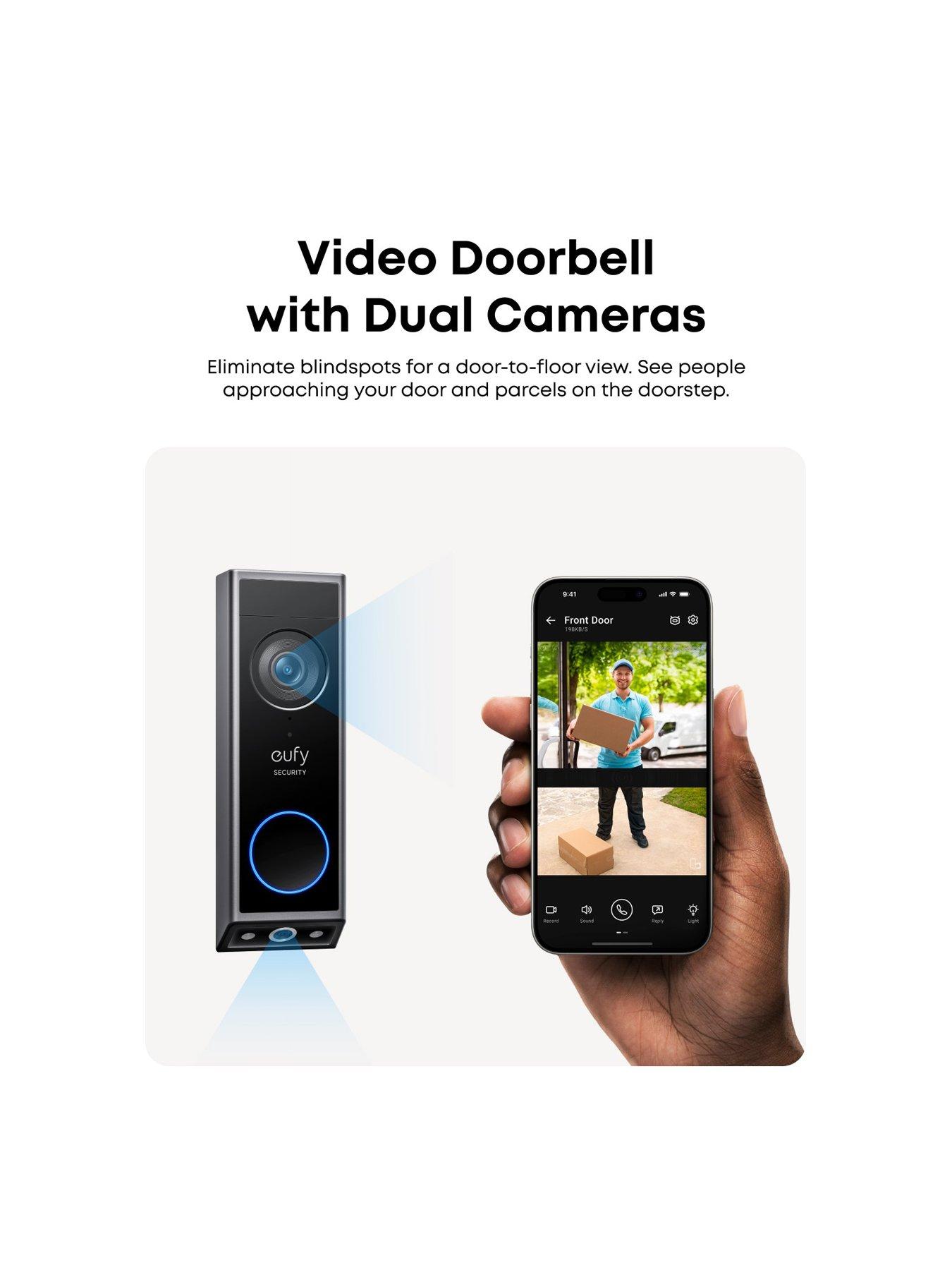 Image 4 of 8 of Eufy Video Doorbell E340 with Chime, 2K, Dual Lens, No Monthly Fee, Colour Night Vision, Two-Way Audio, 8GB Storage
