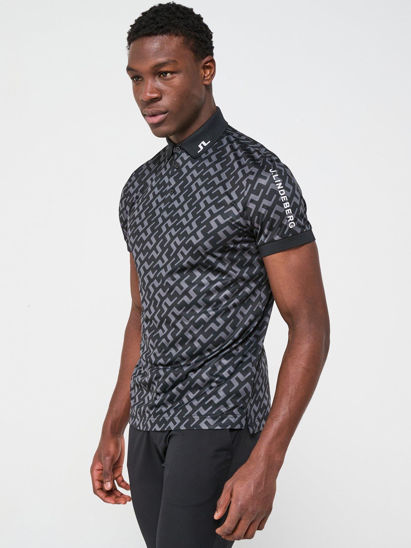 undefined Men's Golf Tour Tech Regular Fit Print Polo - Black