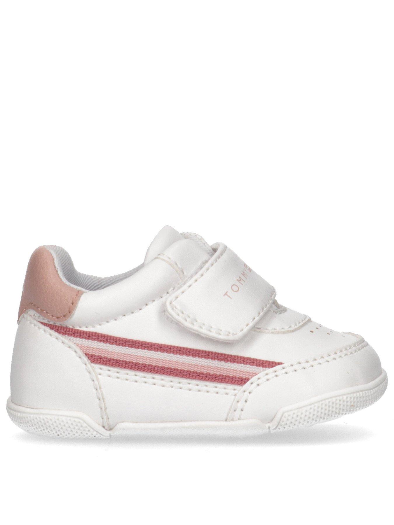 undefined Baby Flag Low Cut Hook and Loop Shoe - White
