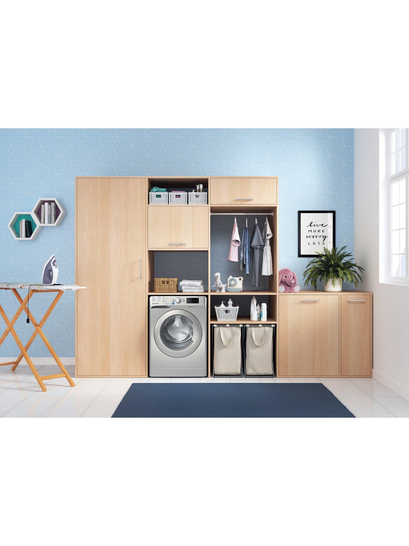  image of indesit-innex-steam-pushampgo-bwe91496xsvuk-9kg-washing-machine-silver