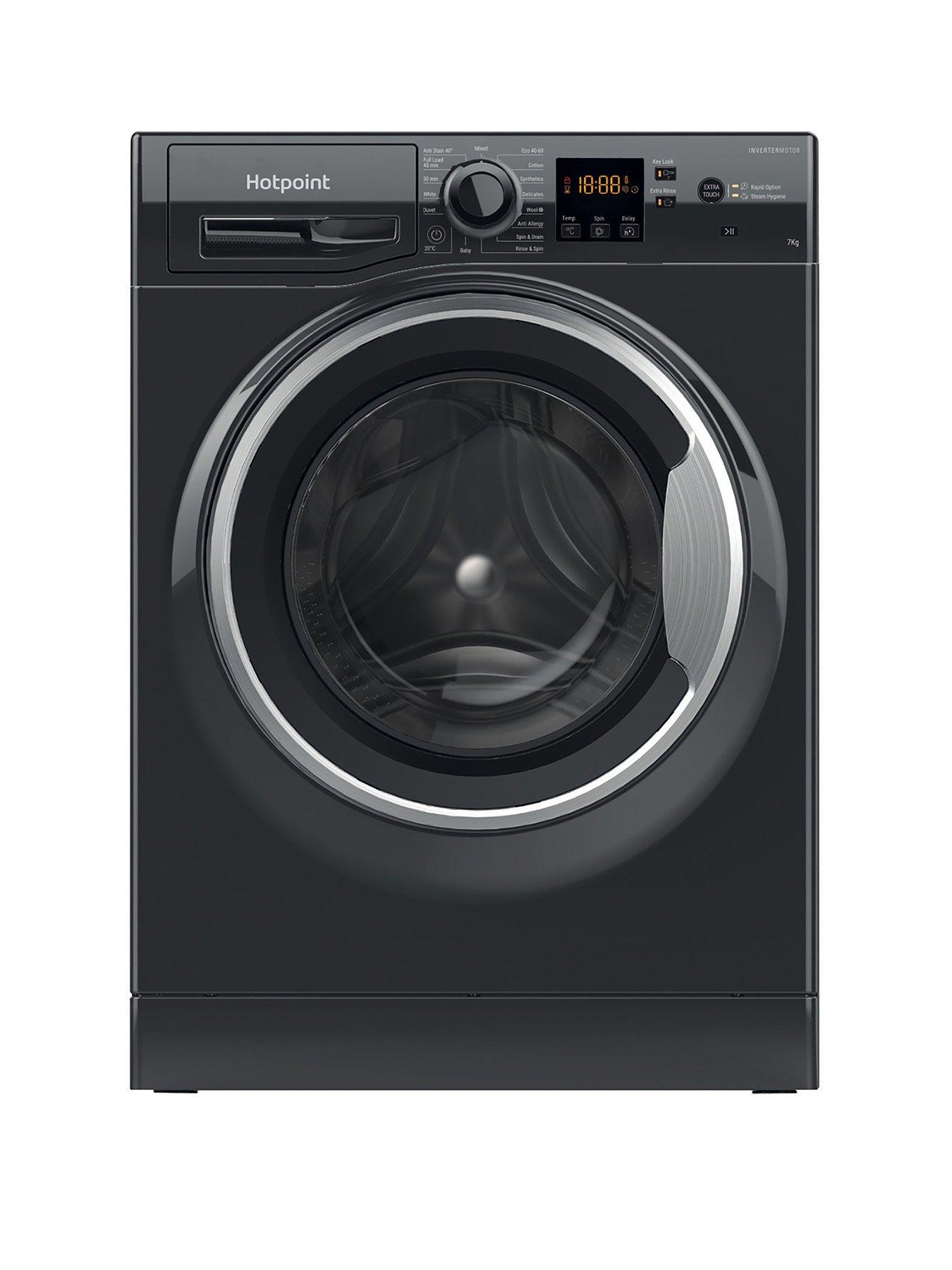 Image 1 of 8 of Hotpoint Anti-Stain NSWM7469BSUK 7kg Load, 1400 Spin Washing Machine - Black - A Rated