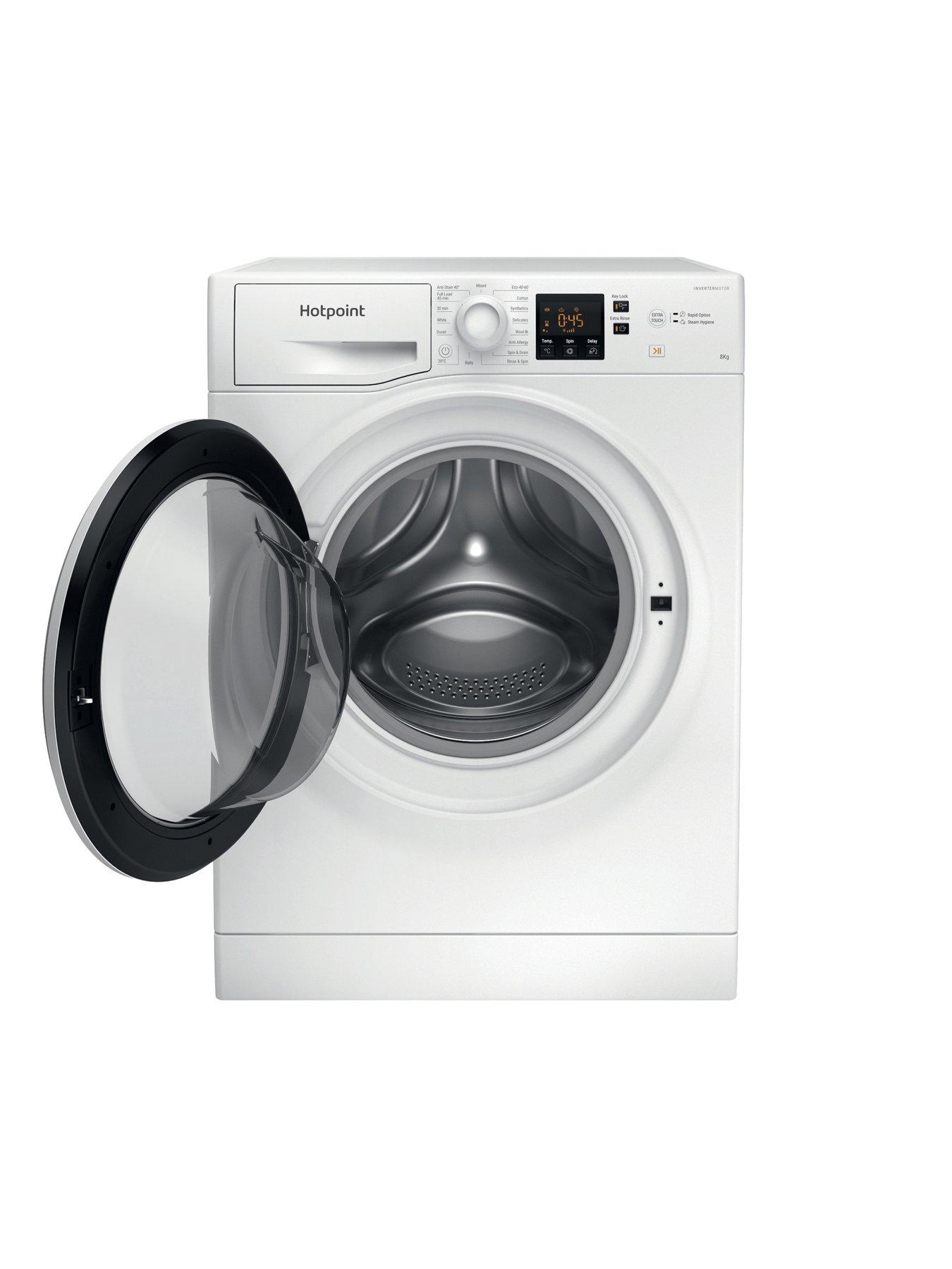  image of hotpoint-anti-stain-nswm846wuk-8kg-load-1400-spinnbspwashing-machine-white-a-rated