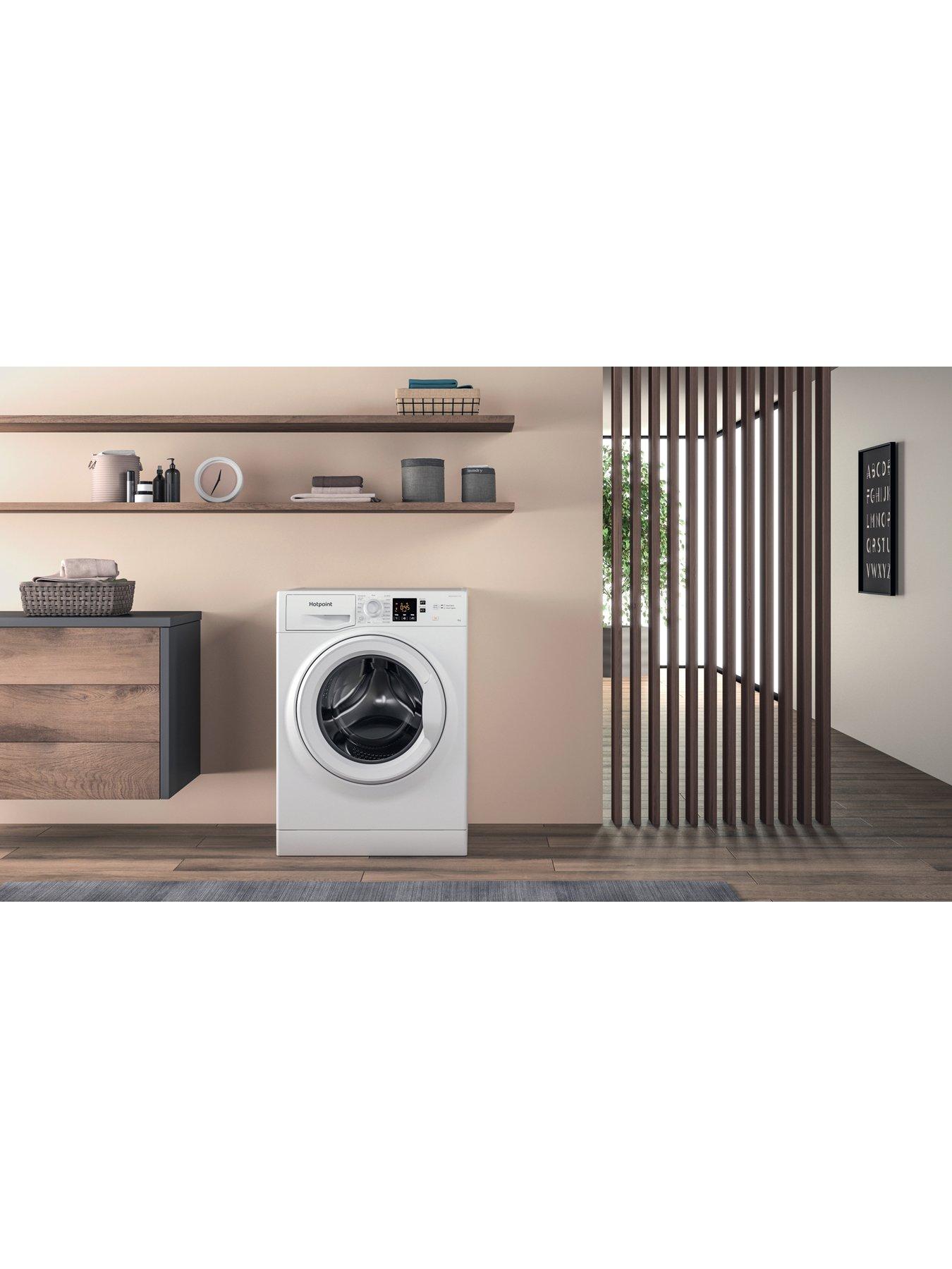  image of hotpoint-anti-stain-nswm846wuk-8kg-load-1400-spinnbspwashing-machine-white-a-rated
