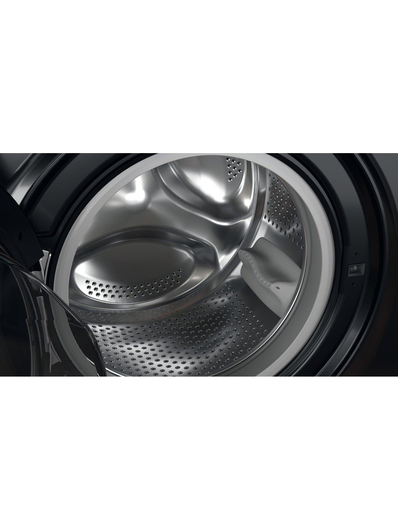  image of hotpoint-anti-stain-nswm846bsuk-8kg-load-1400-spinnbspwashing-machine-black-a-rated