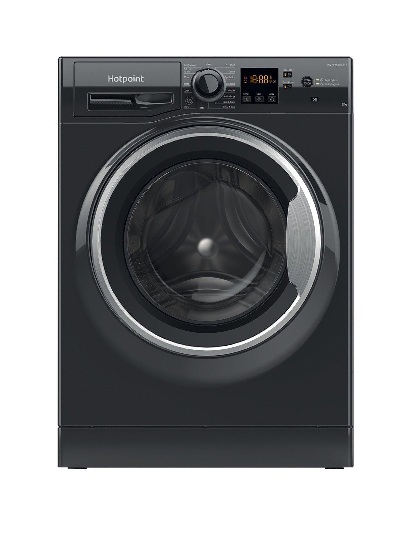 Image 1 of 8 of Hotpoint Anti-Stain NSWM946BSUK 9kg Load, 1400 Spin&nbsp;Washing Machine - Black - A Rated
