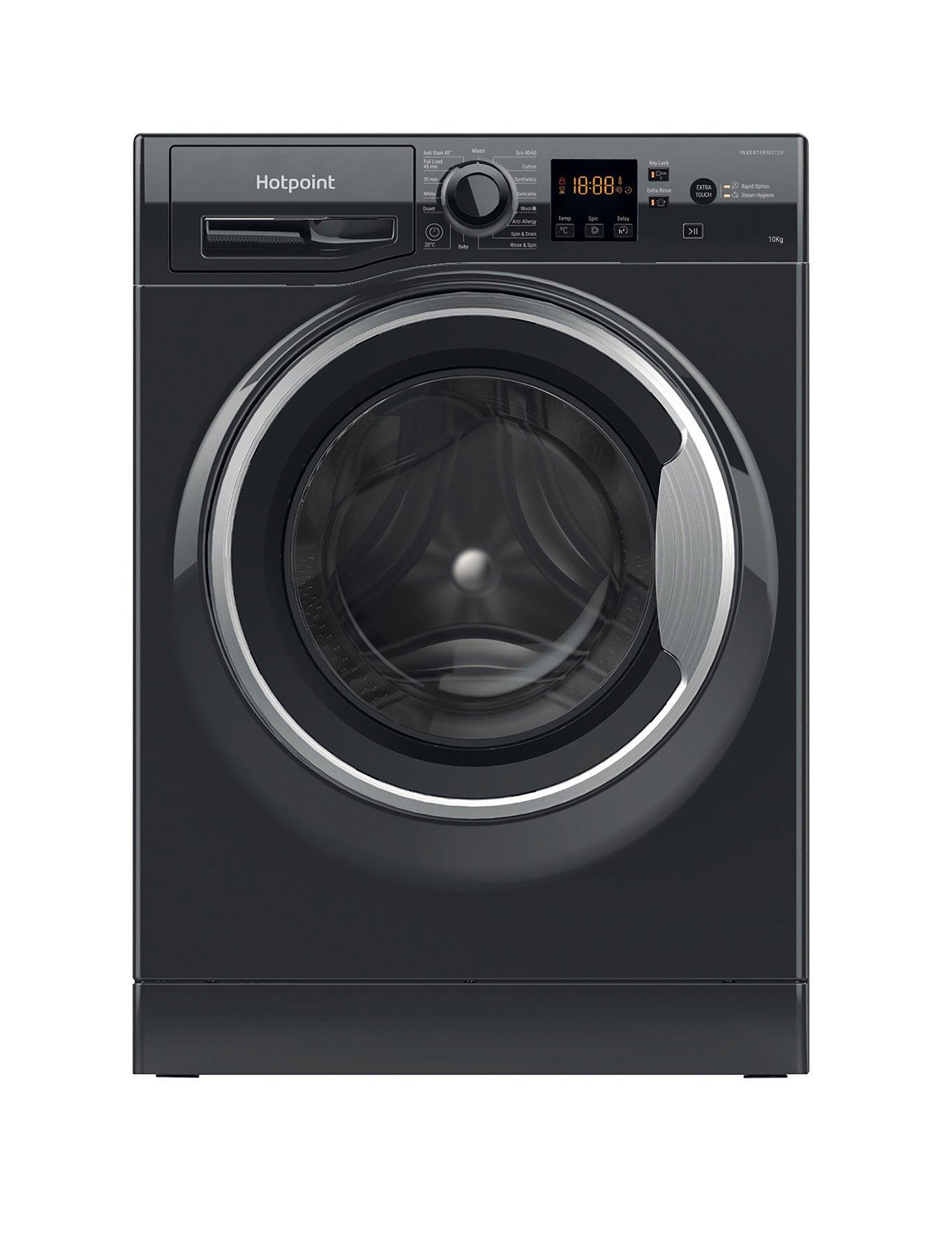 Hotpoint Anti-Stain NSWM1046BSUK 10kg Load, 1400 Spin Washing Machine - Black - A Rated