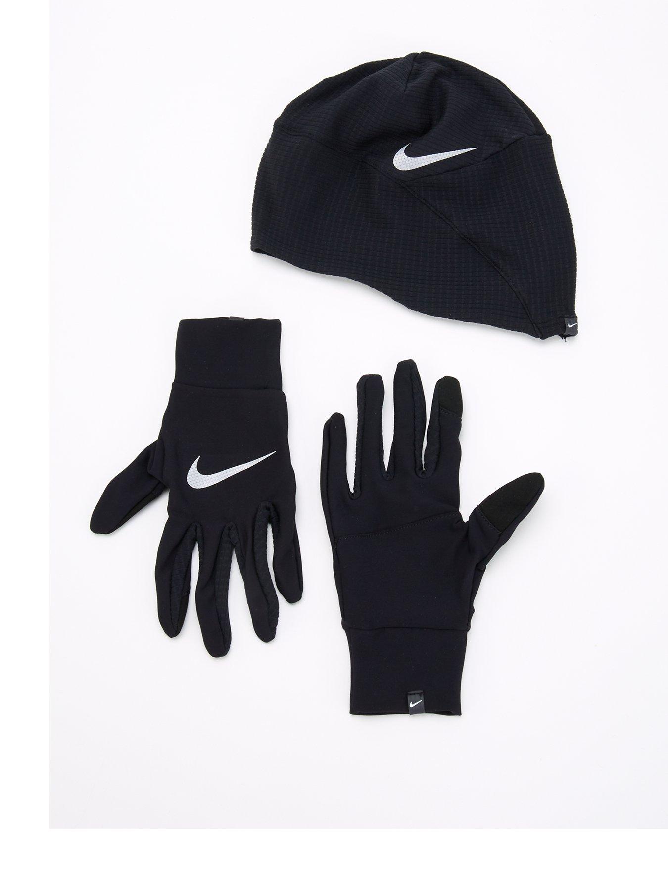  image of nike-mens-running-essentials-hat-and-glove-set-black