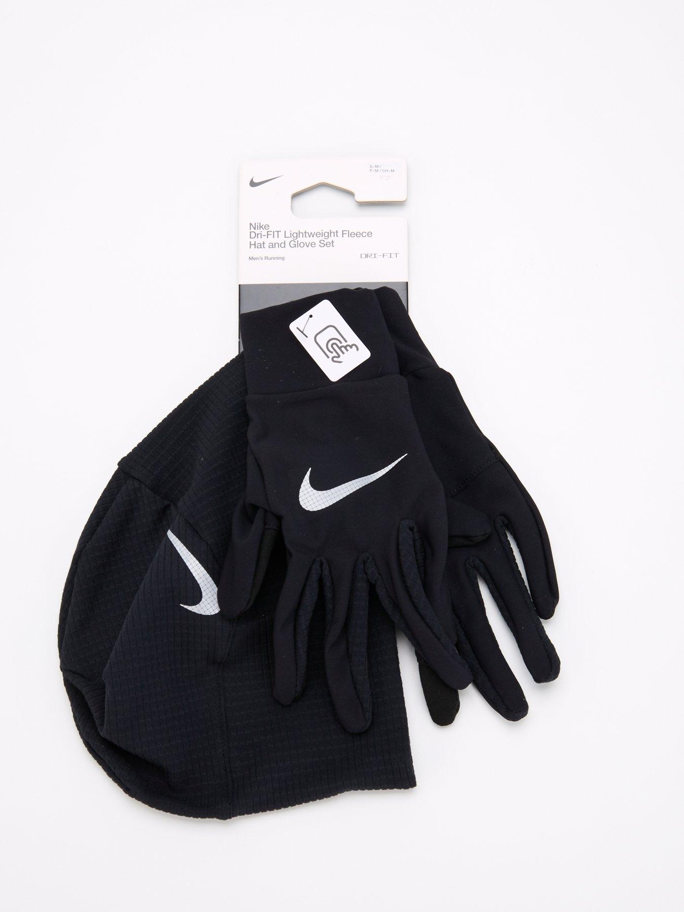  image of nike-mens-running-essentials-hat-and-glove-set-black