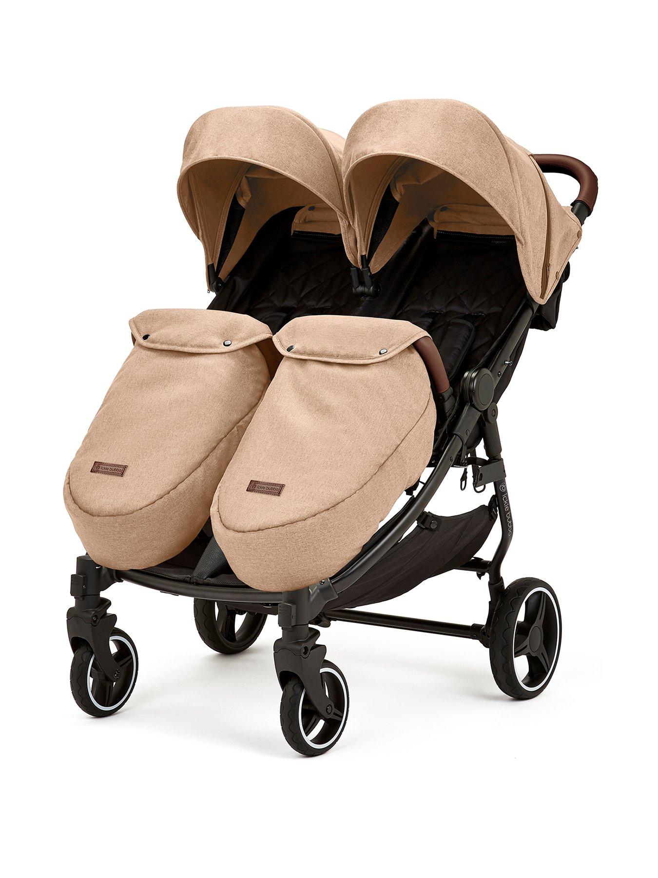 Ickle Bubba Venus Max Double Stroller - Black / Biscuit / Tan