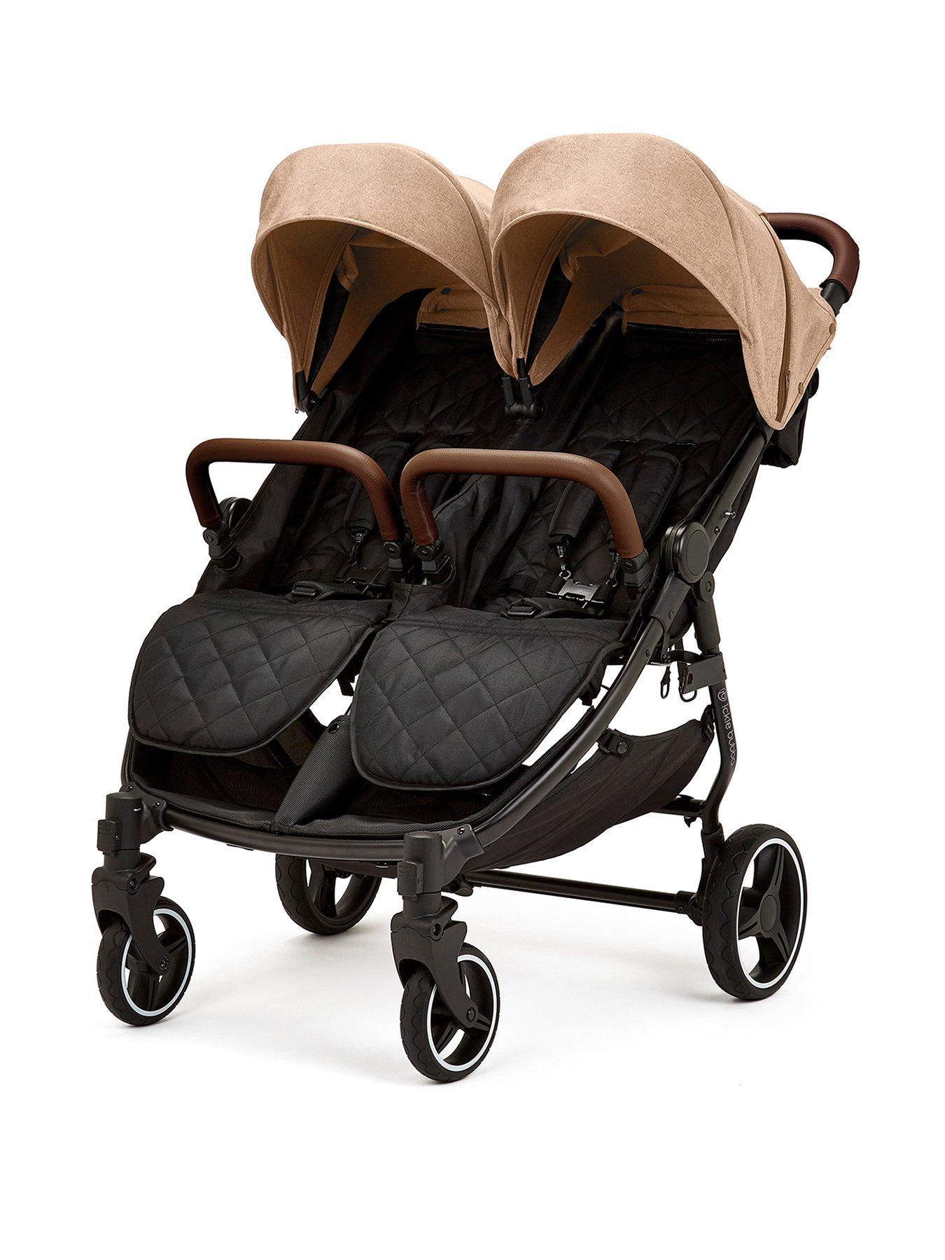  image of ickle-bubba-venus-max-double-stroller-black-biscuit-tan