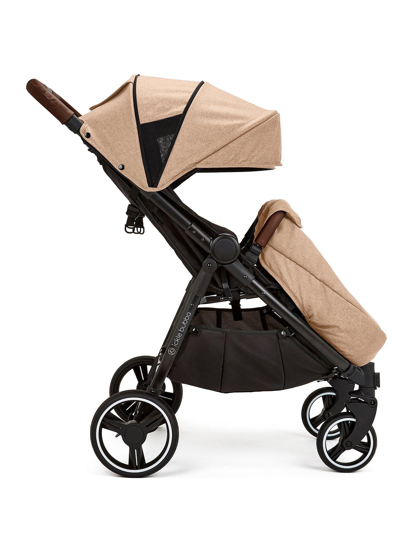  image of ickle-bubba-venus-max-double-stroller-black-biscuit-tan