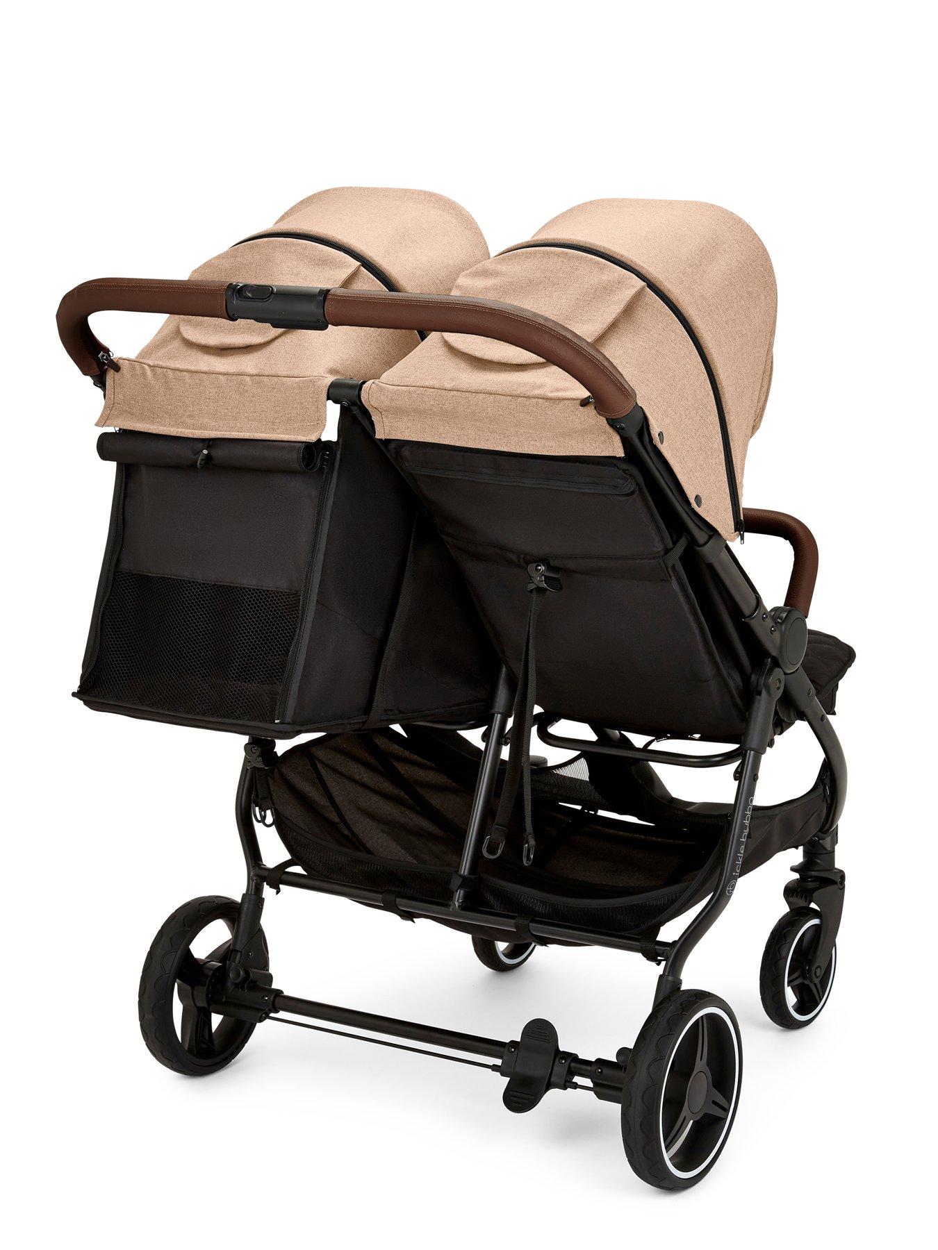Image 5 of 7 of Ickle Bubba Venus Prime Double Stroller - Black / Biscuit / Tan