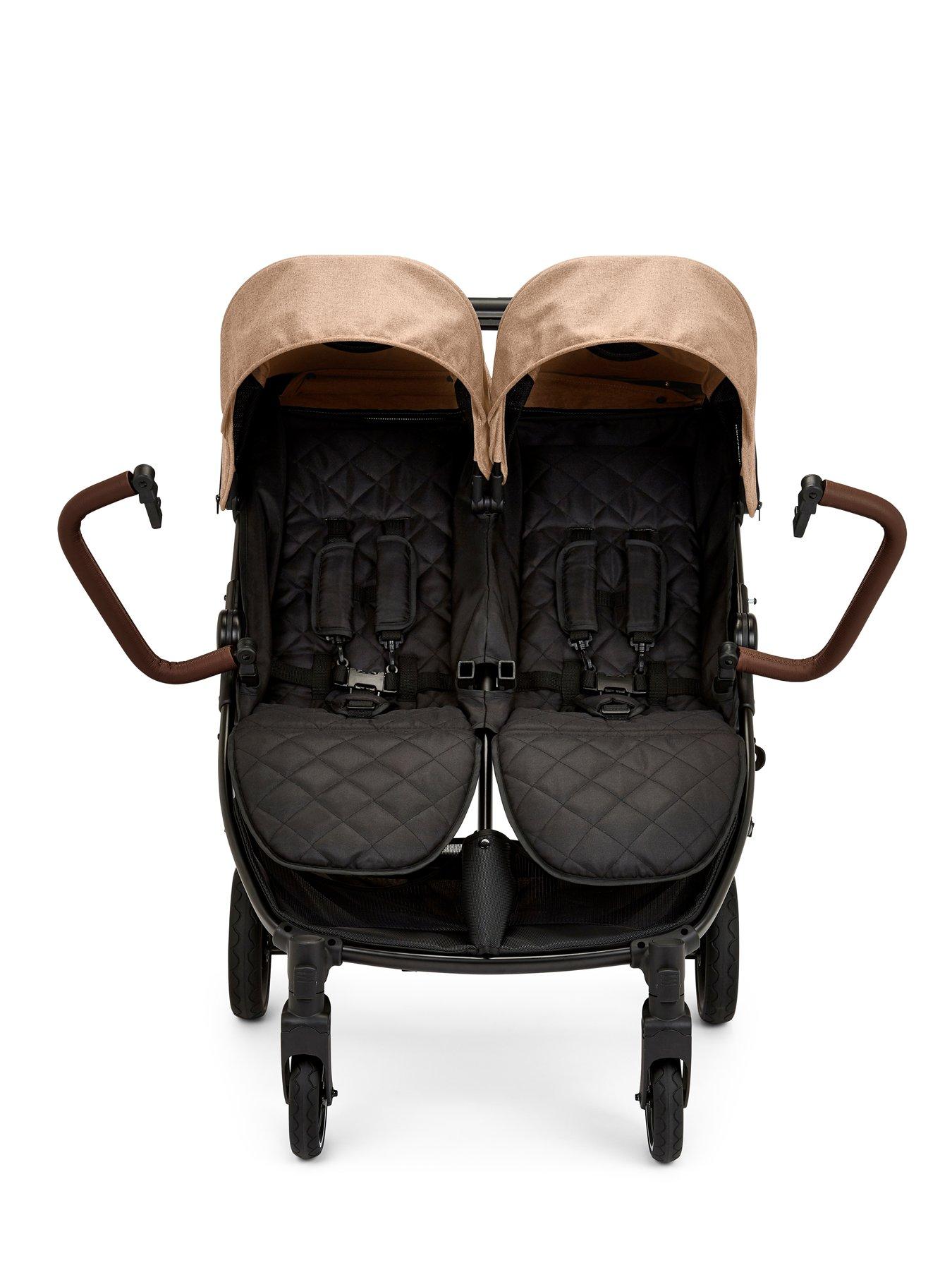 Image 6 of 7 of Ickle Bubba Venus Prime Double Stroller - Black / Biscuit / Tan