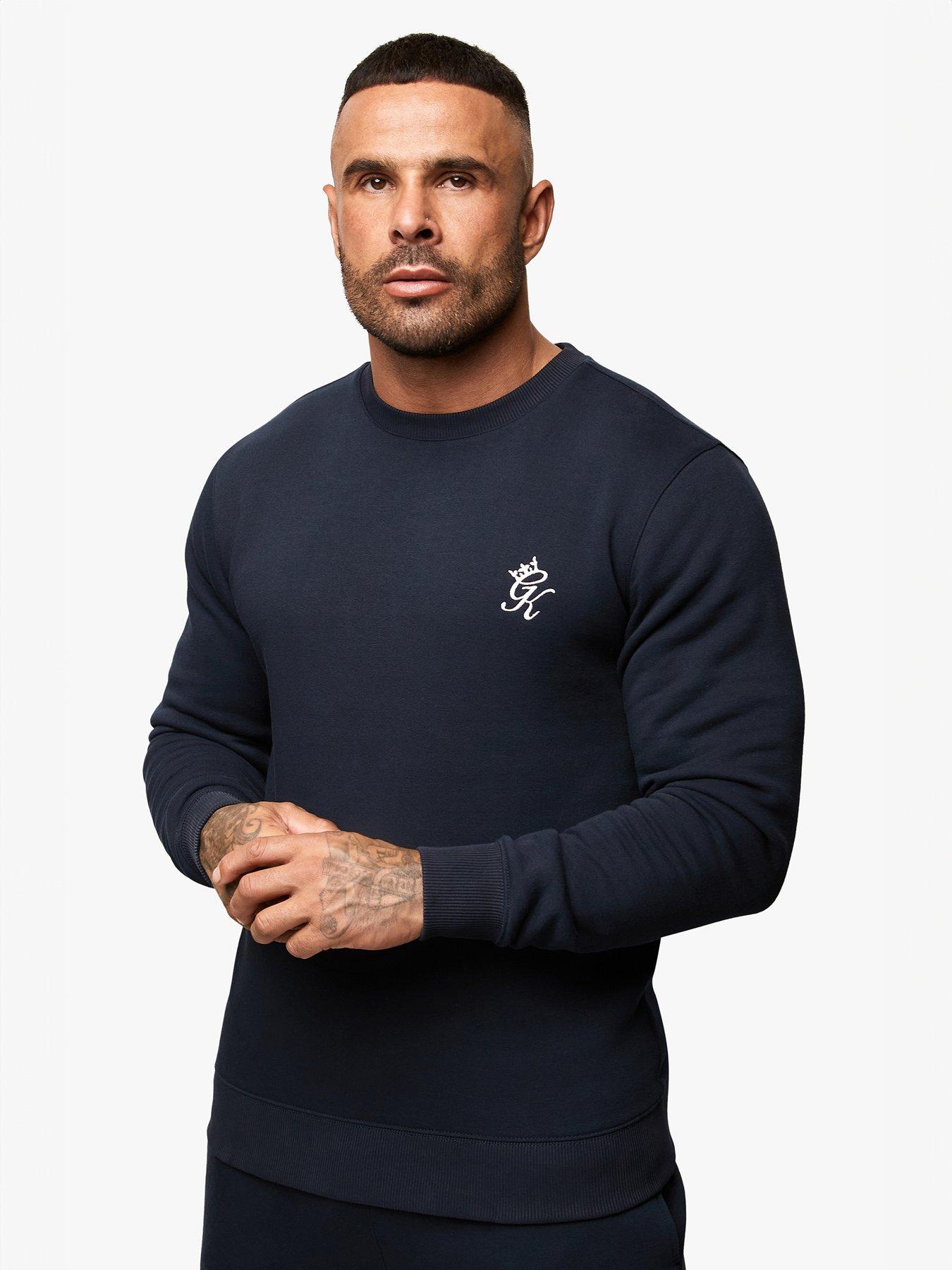  image of gym-king-mens-fundamental-fleece-crew-top-navy