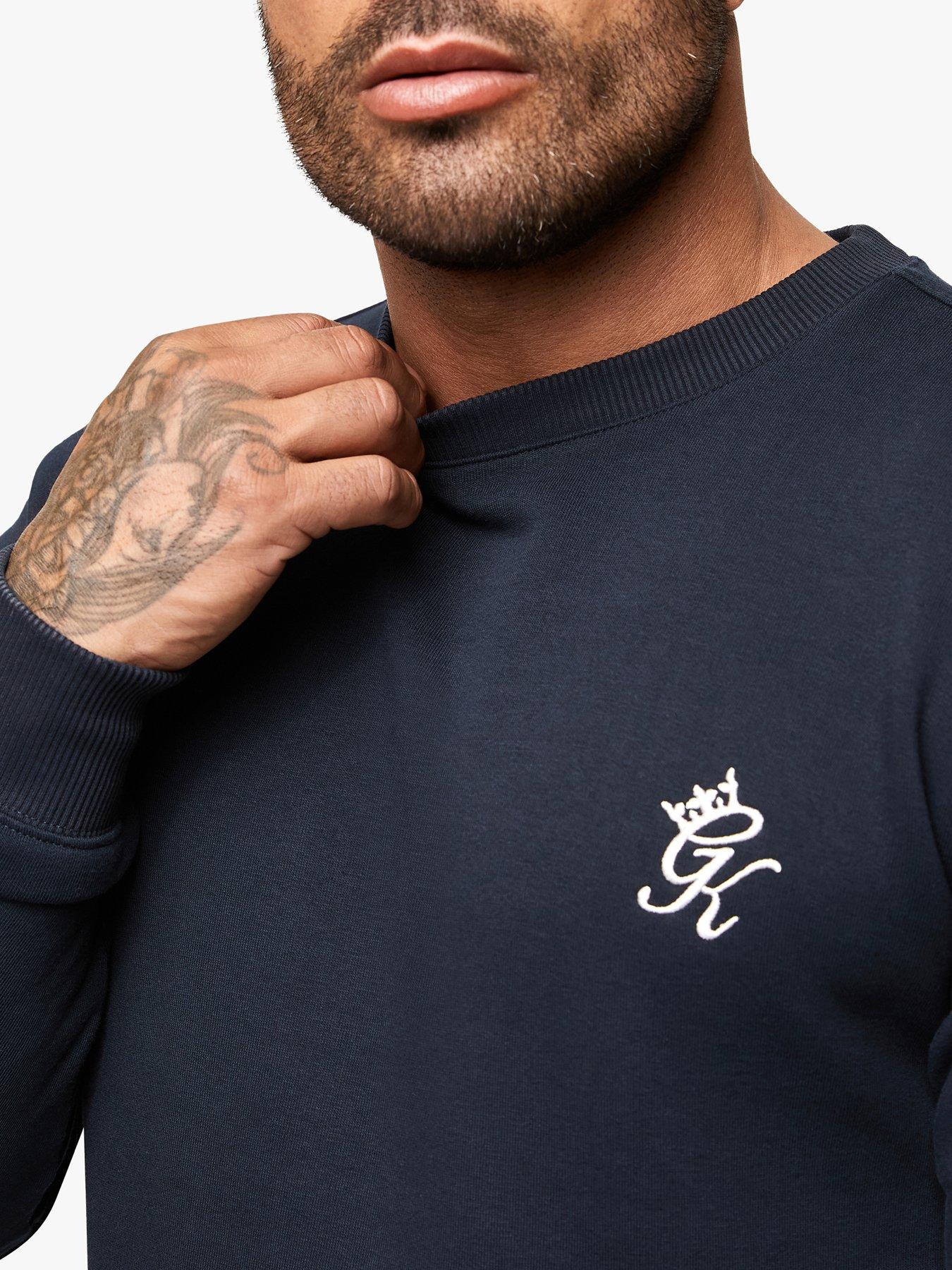  image of gym-king-mens-fundamental-fleece-crew-top-navy
