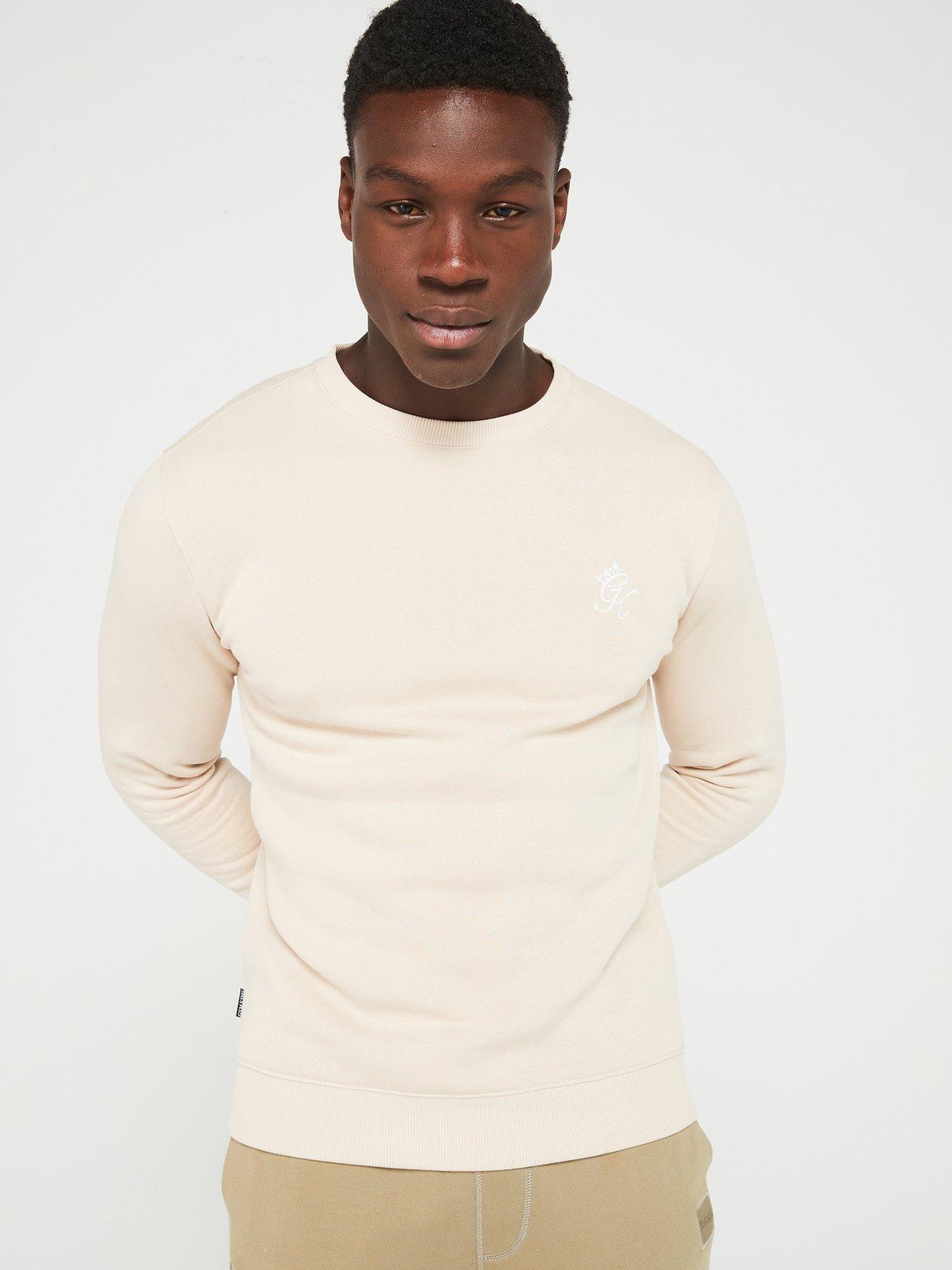 undefined Mens Fundamental Fleece Crew Top - Beige