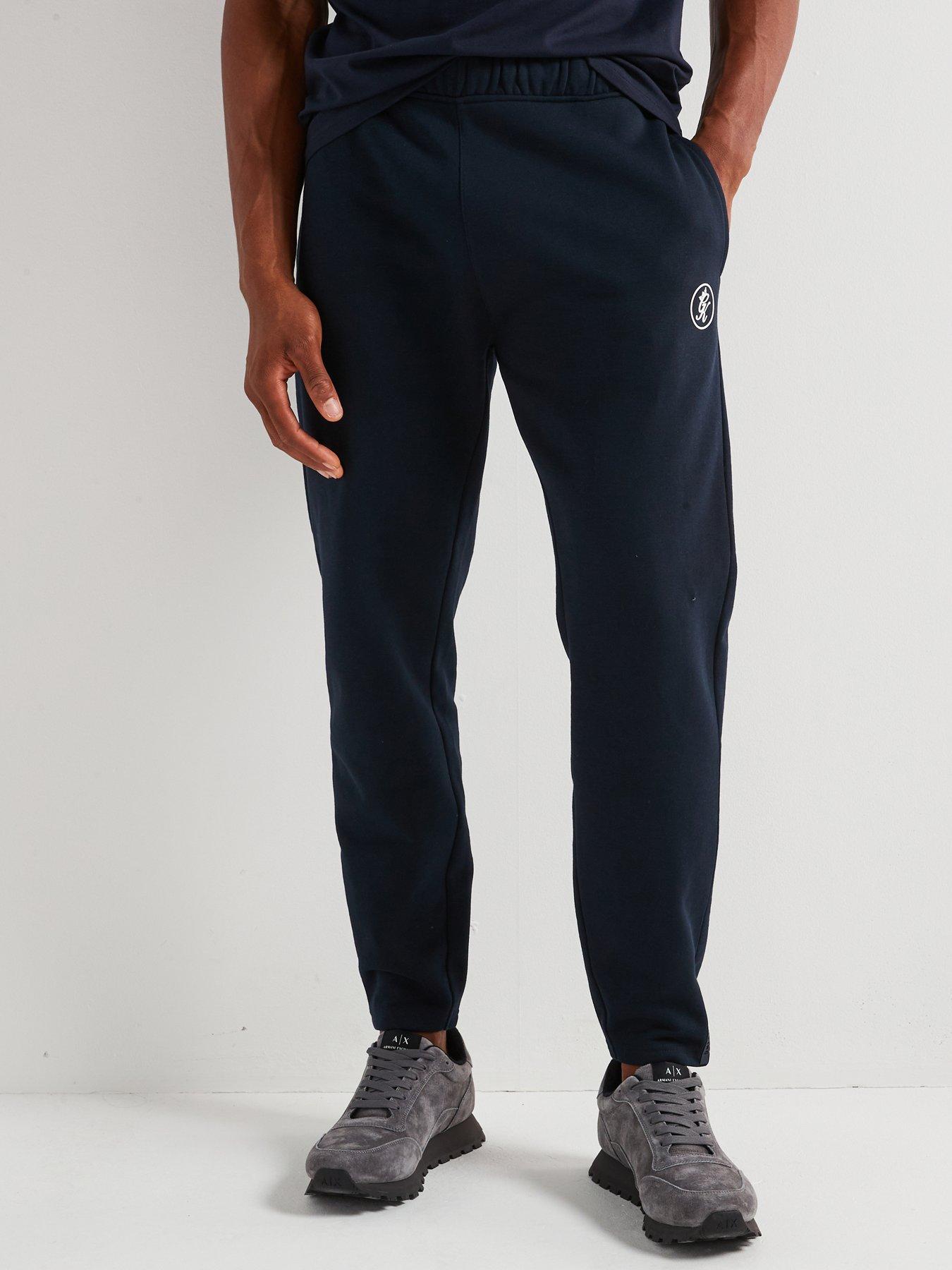  image of gym-king-mens-pro-logo-fleece-jogger-ink-blue