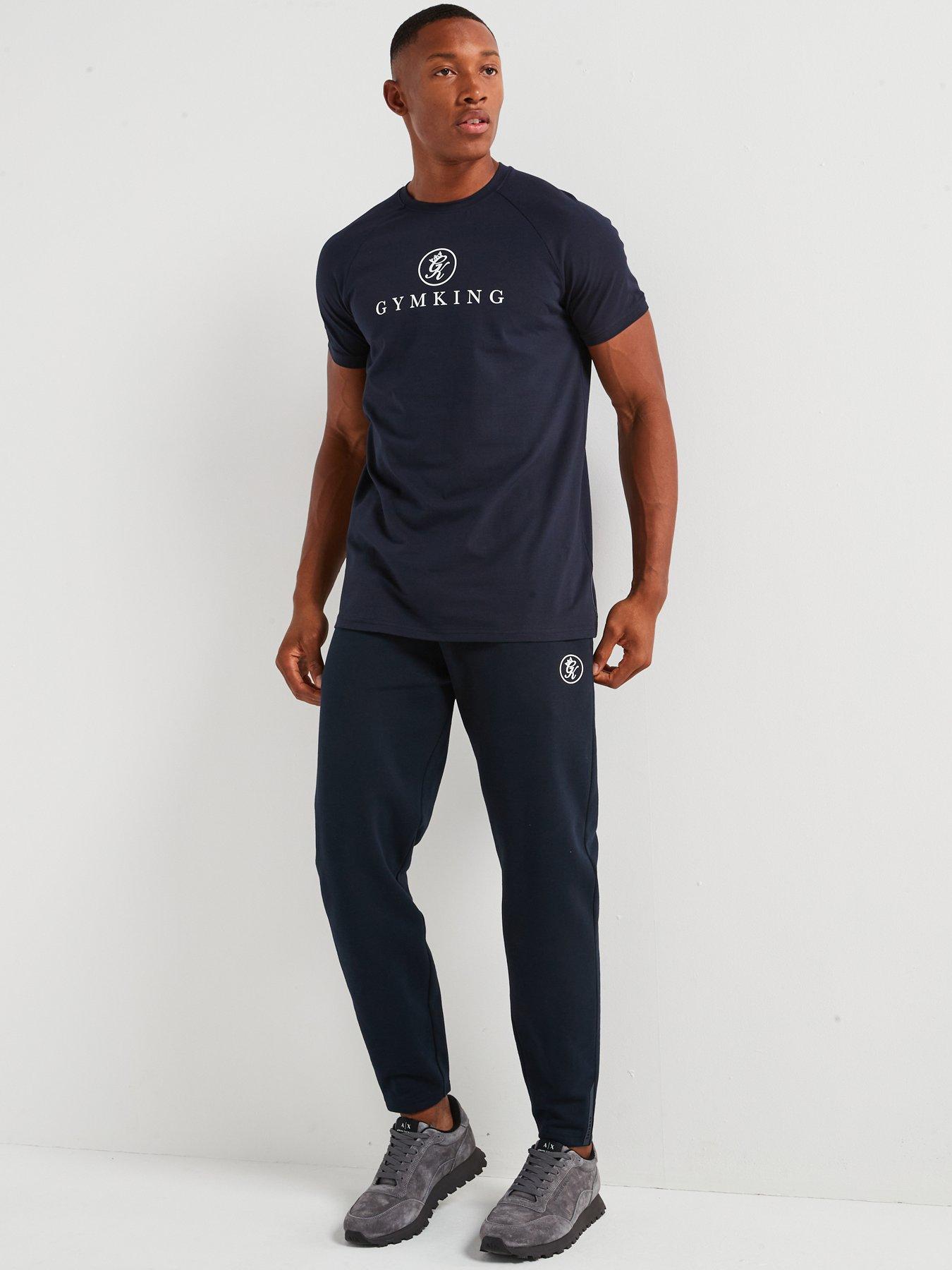  image of gym-king-mens-pro-logo-fleece-jogger-ink-blue
