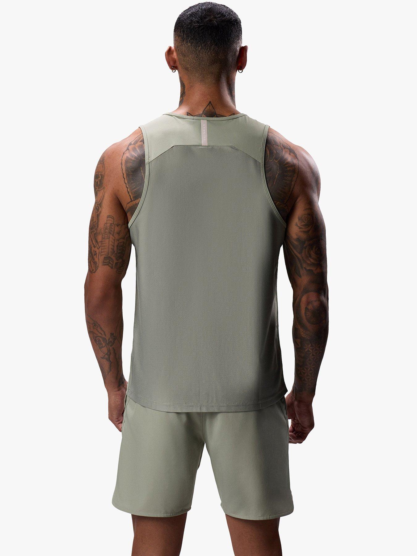Gym King Mens Flex Vest Soft Khaki littlewoods