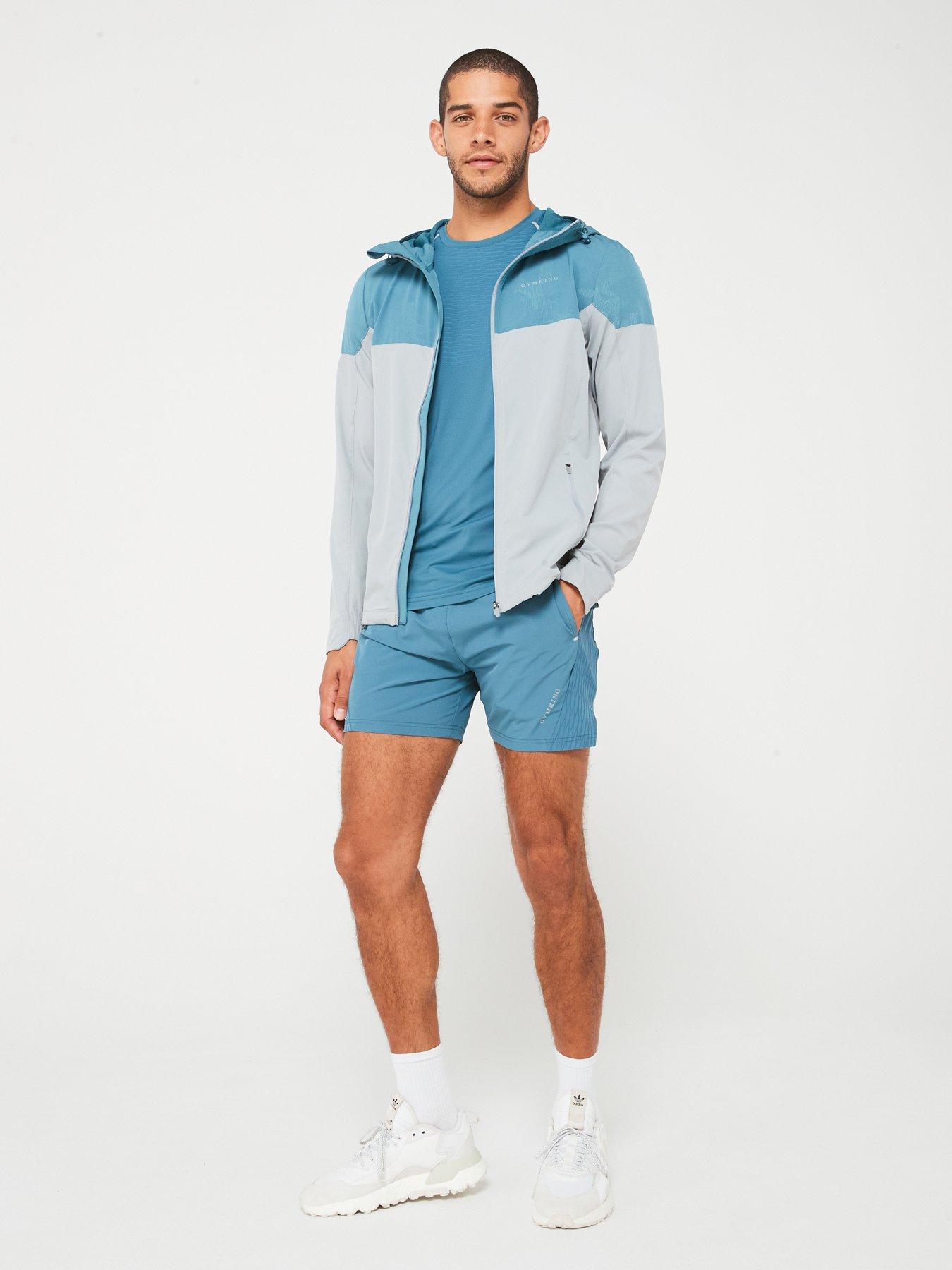  image of gym-king-mens-debossed-camo-woven-hood-cloudy-greylake-blue