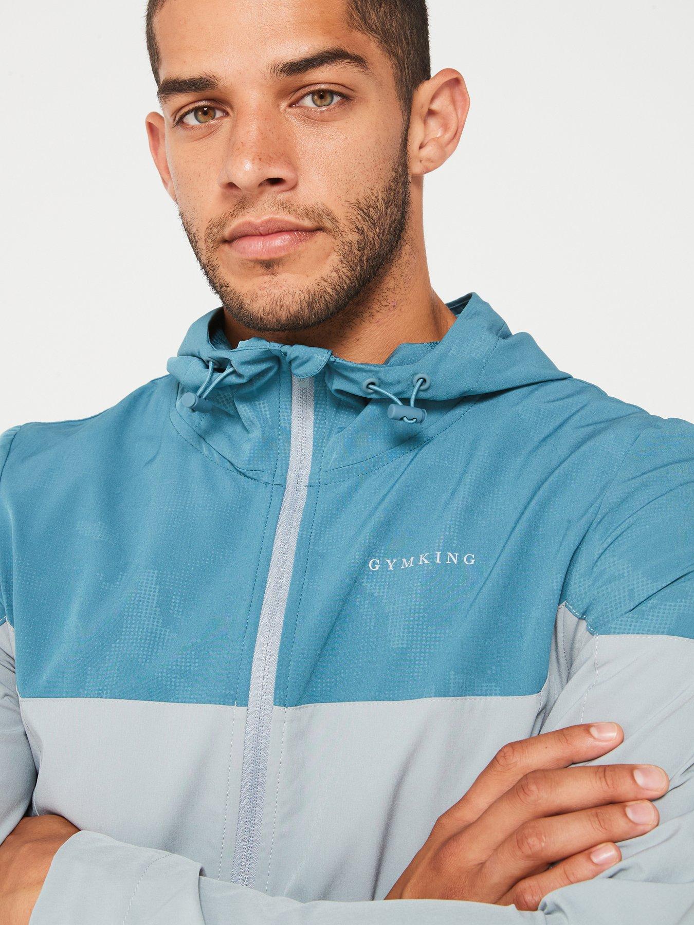  image of gym-king-mens-debossed-camo-woven-hood-cloudy-greylake-blue