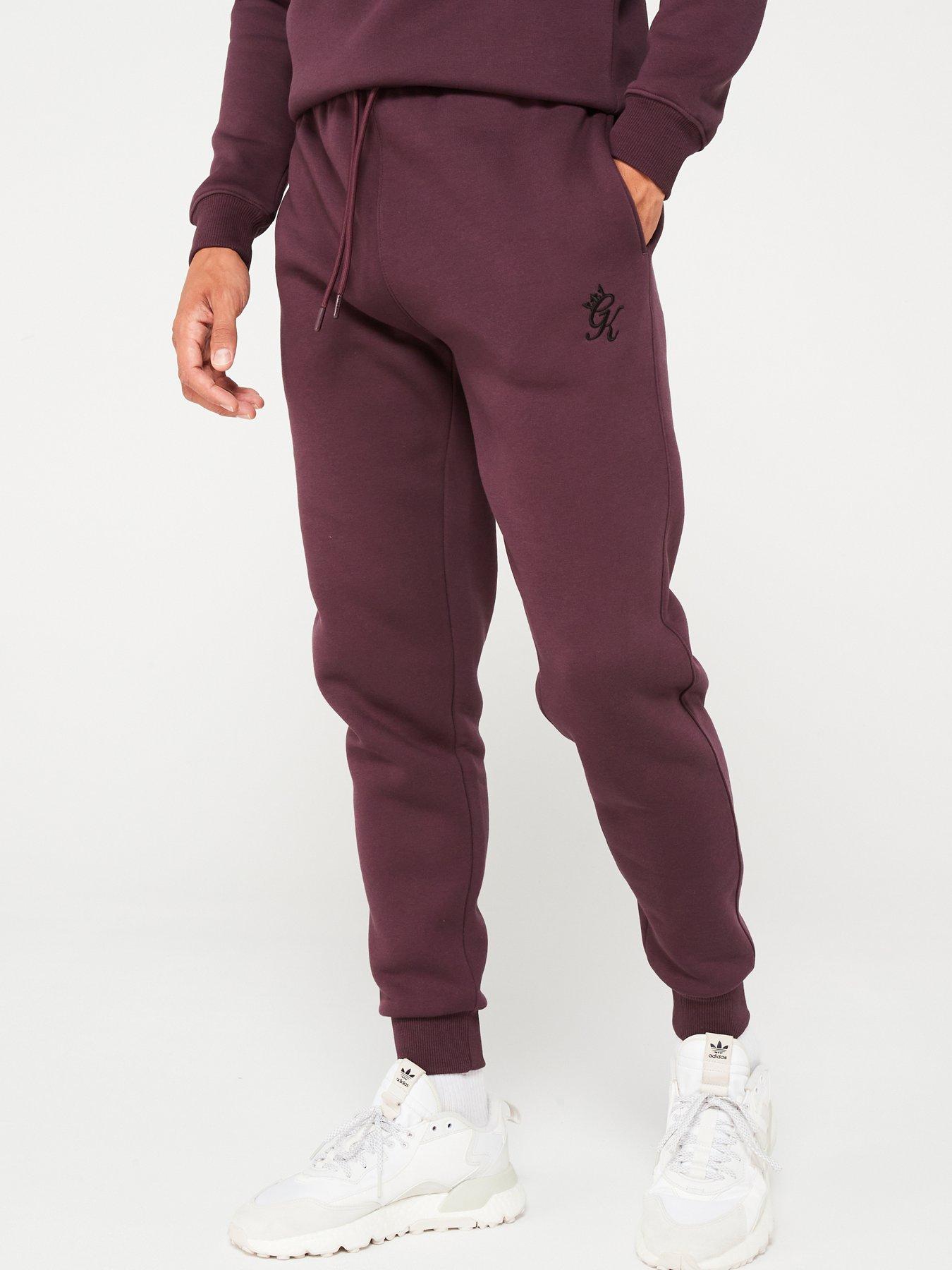 Gym King Mens Fundamental Fleece Jogger Deep Plum littlewoods