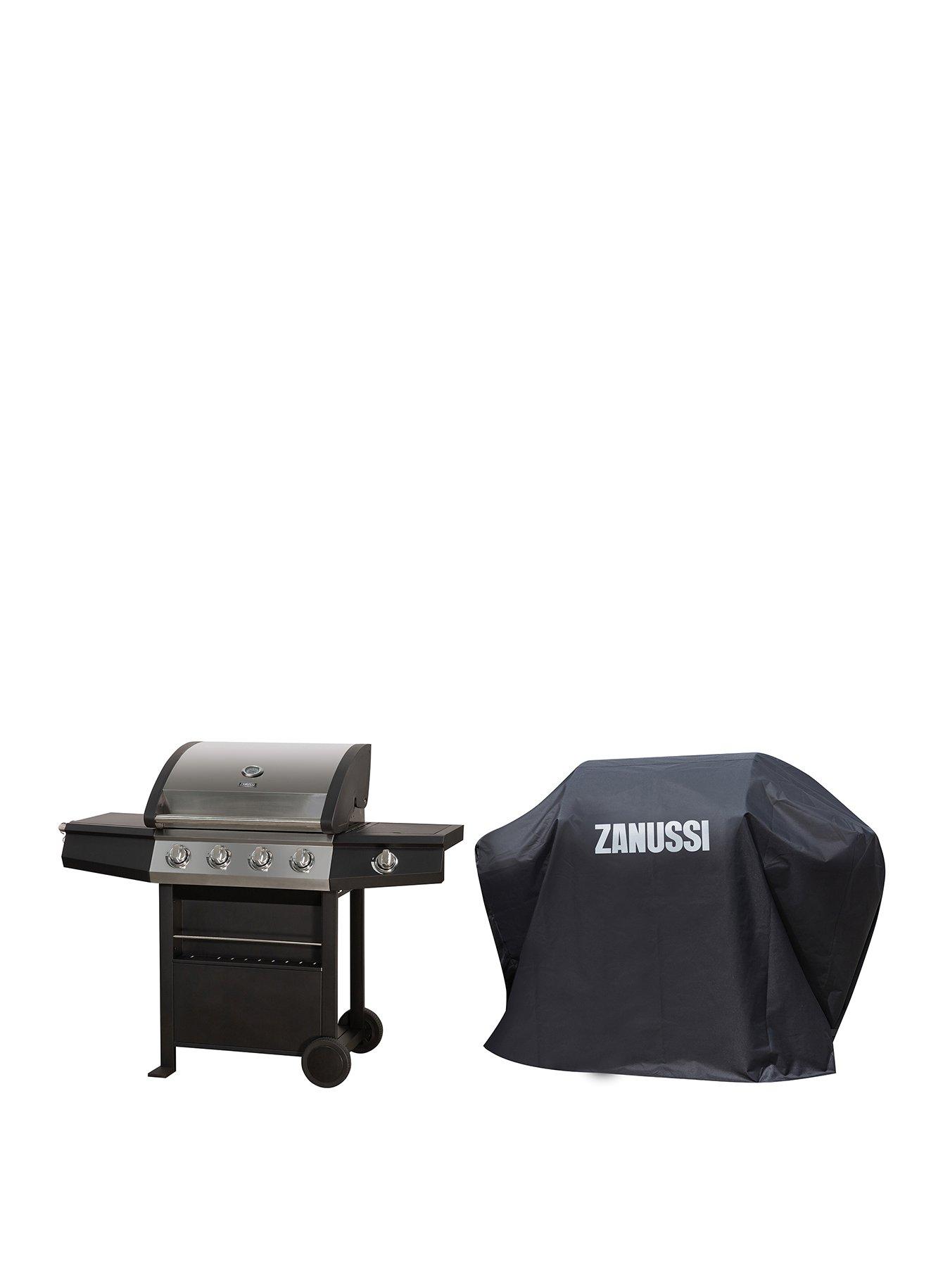  image of zanussi-zgbbq4b01-c-4-burner-gas-bbq-with-side-burner-and-cover-in-black-and-stainless-steel