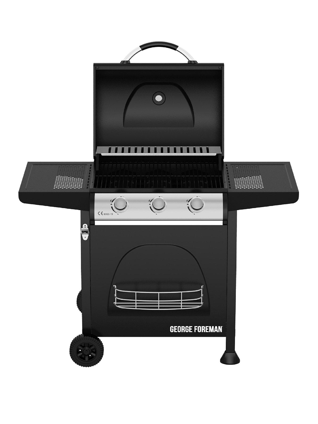 front image of george-foreman-3-burner-gas-bbq-black