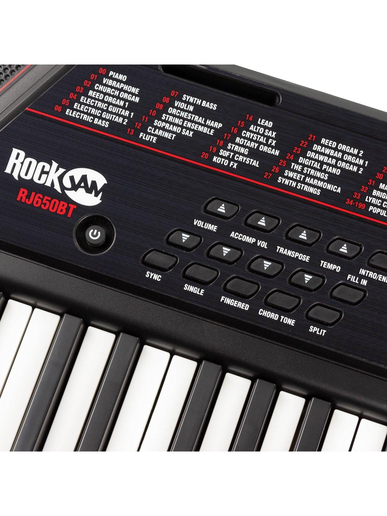  image of rockjam-61-keynbspkeyboard-super-kit-with-bluetooth-connectionnbspstand-stool-and-headset