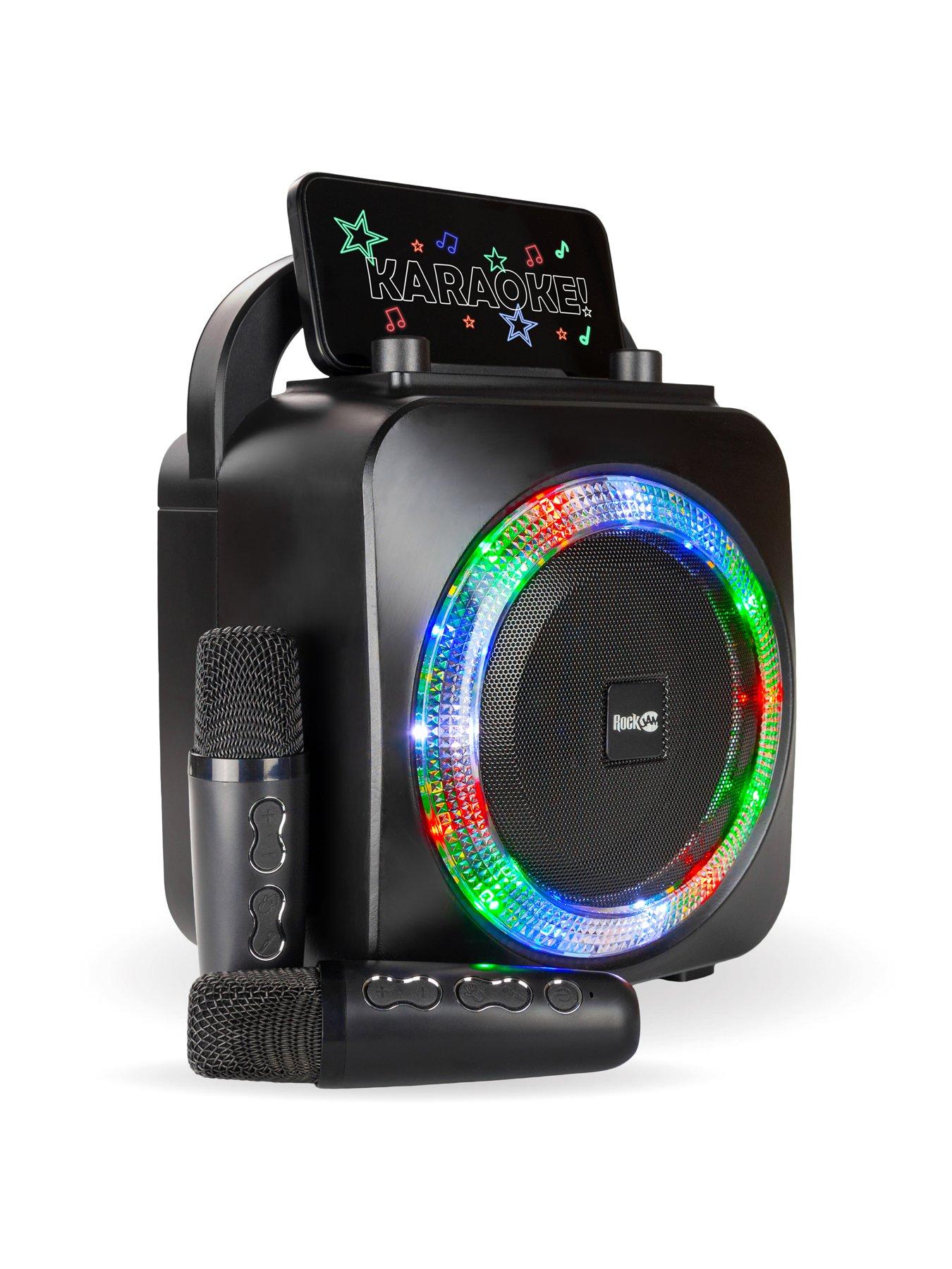 Image 2 of 7 of RockJam Party Speaker 2024 Model PS150PL Black with 2 Wireless Mics