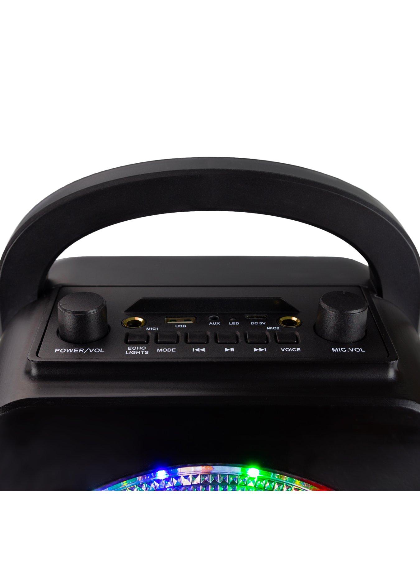 Image 6 of 7 of RockJam Party Speaker 2024 Model PS150PL Black with 2 Wireless Mics