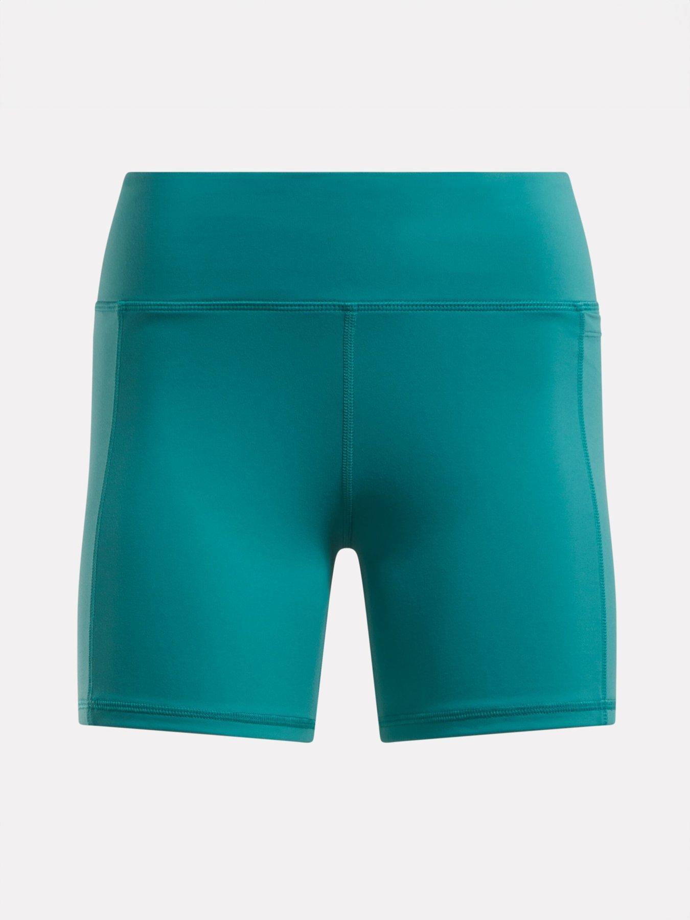  image of reebok-womens-training-lux-bootie-shorts-green